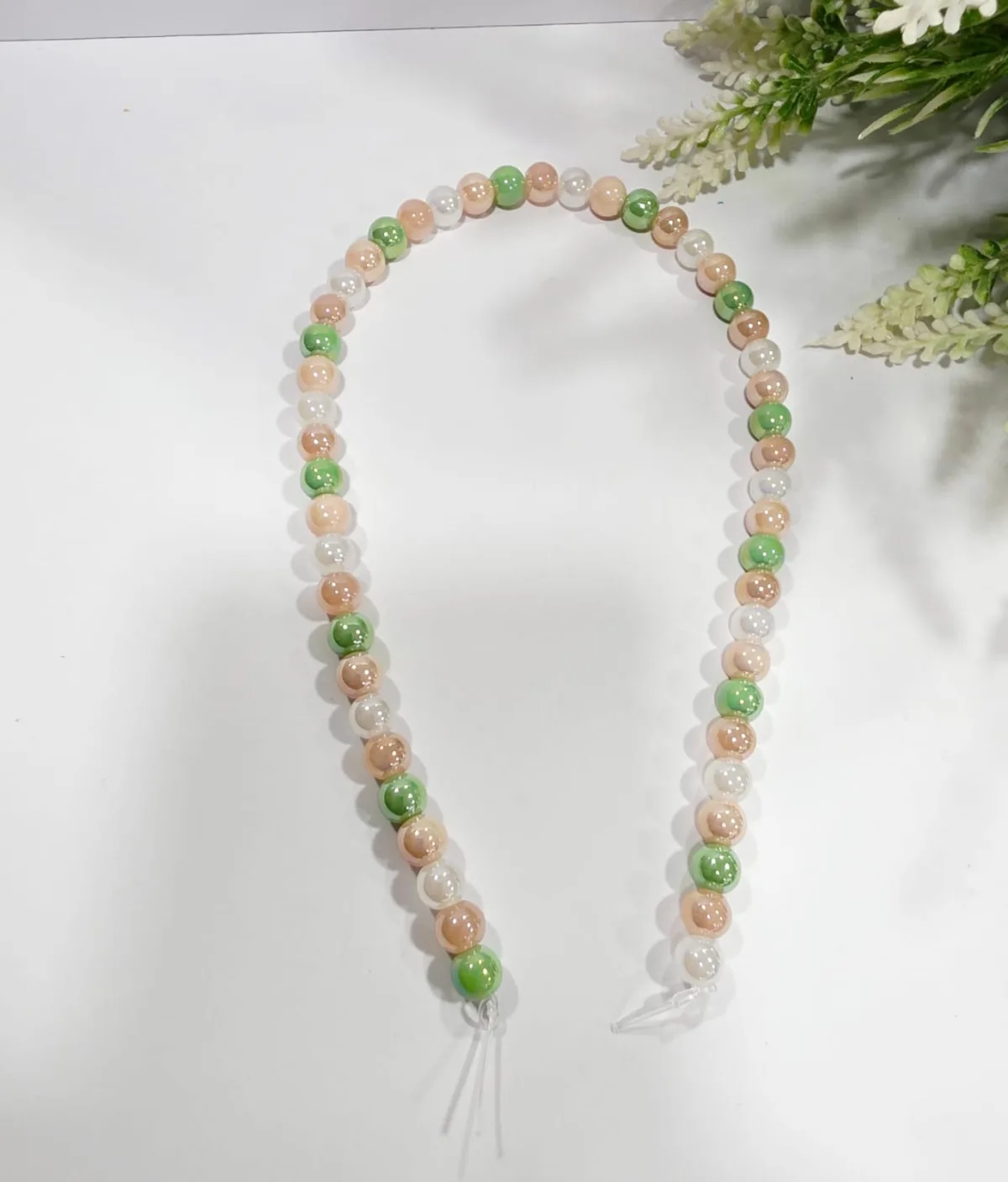 Collar de Perlas de Vidrio Multicolor Bosque 8mm