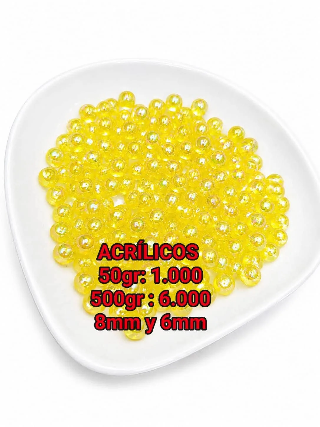 Cuentas Acrílicas - Amarillo transparente