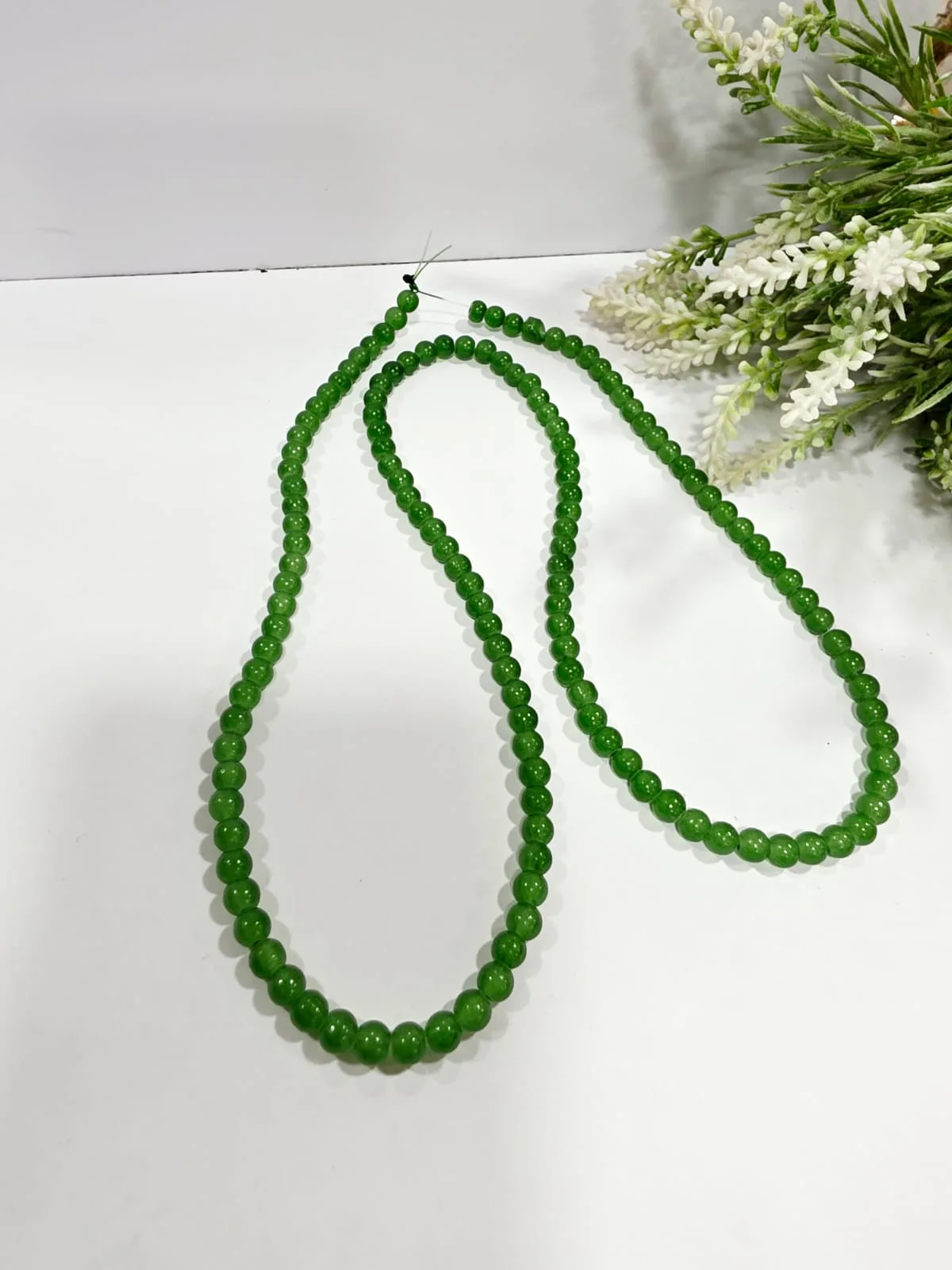 Cuentas de Vidrio Liso Verde Brillante 6mm