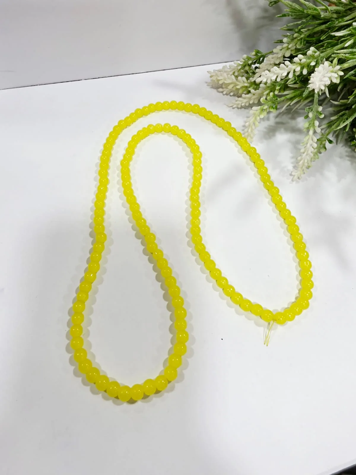 Cuentas de Vidrio Liso Amarillo 6mm