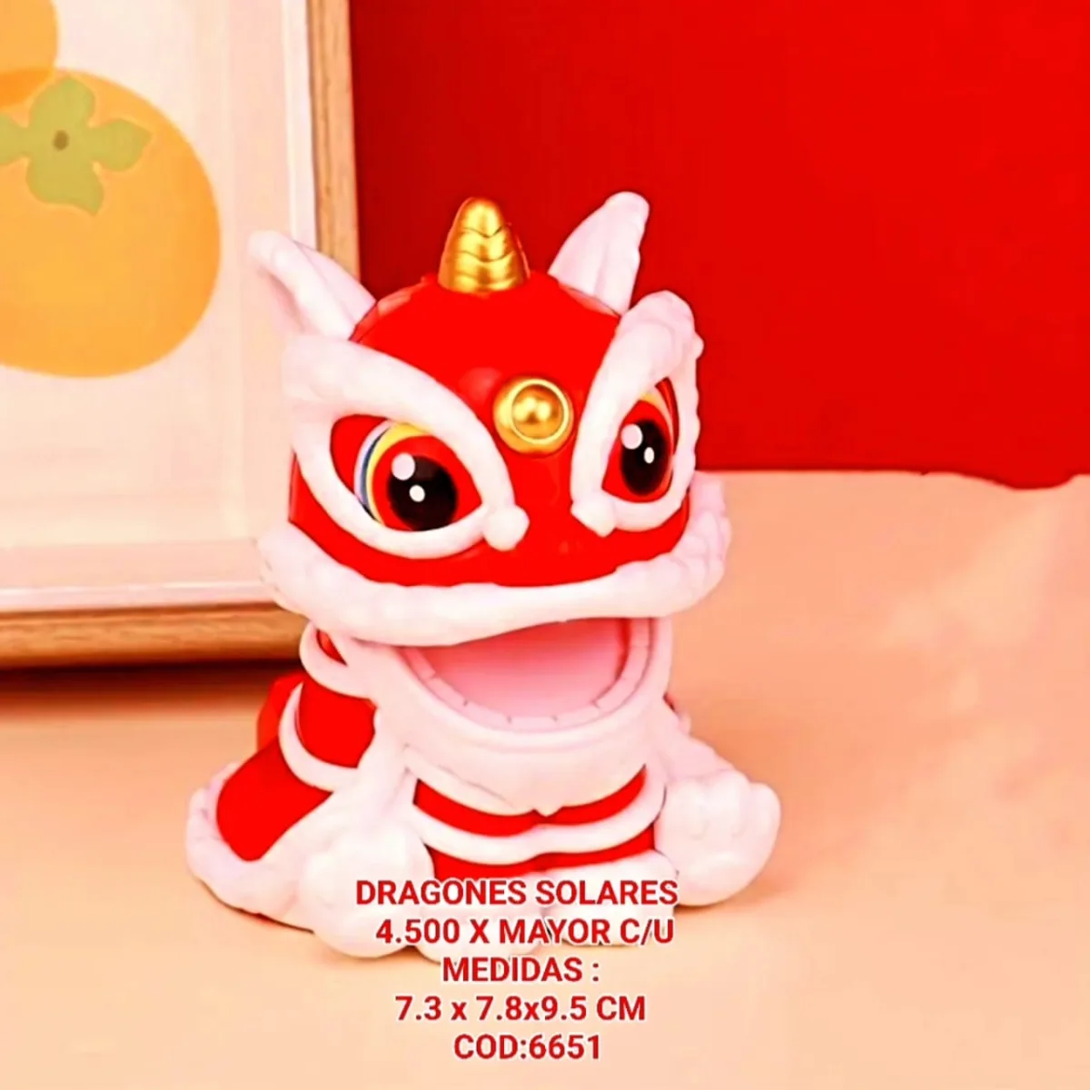 Estatua Dragon Solar Rojo