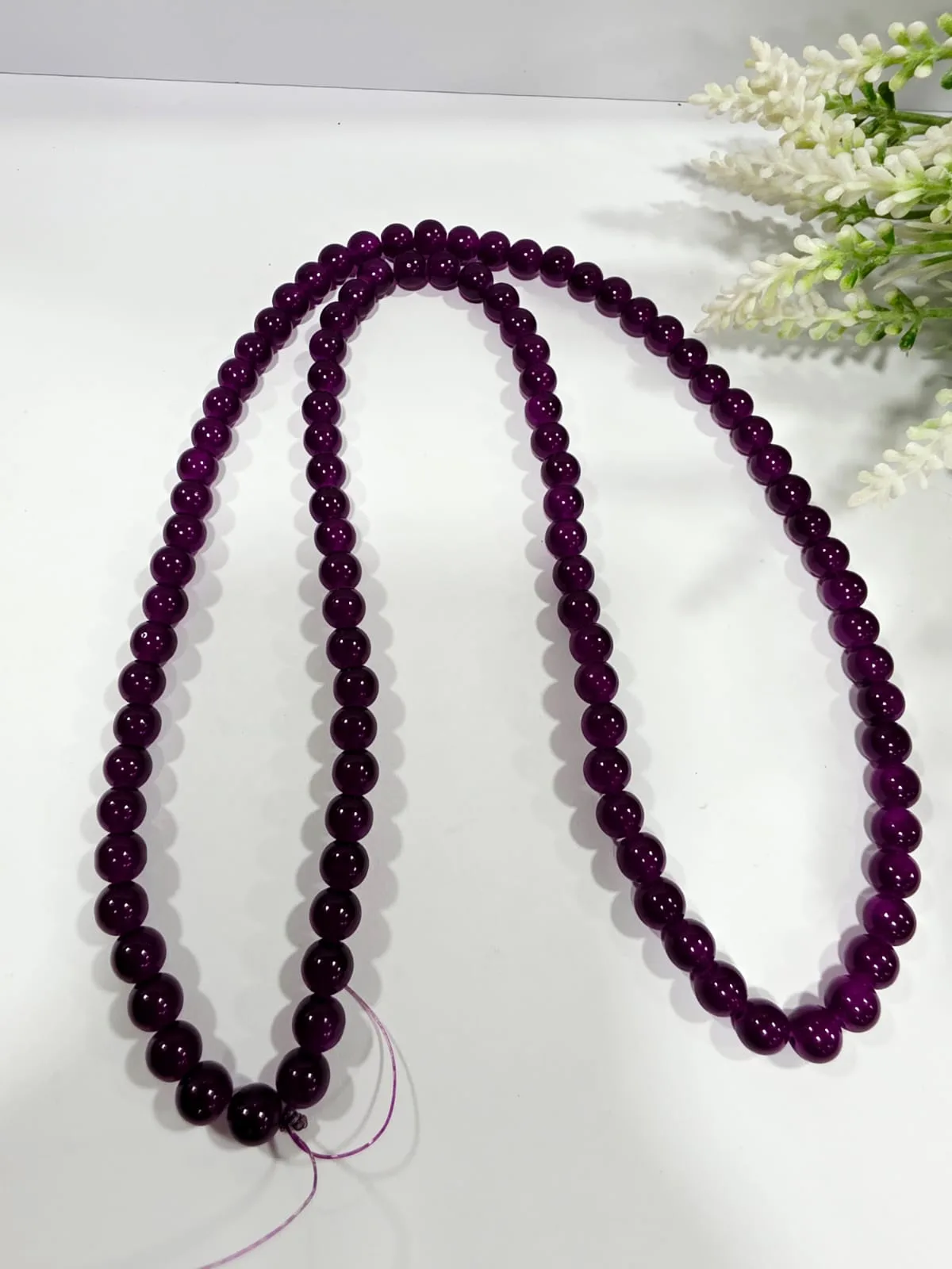Cuentas de Vidrio Transparente 8mm Morada Oscura