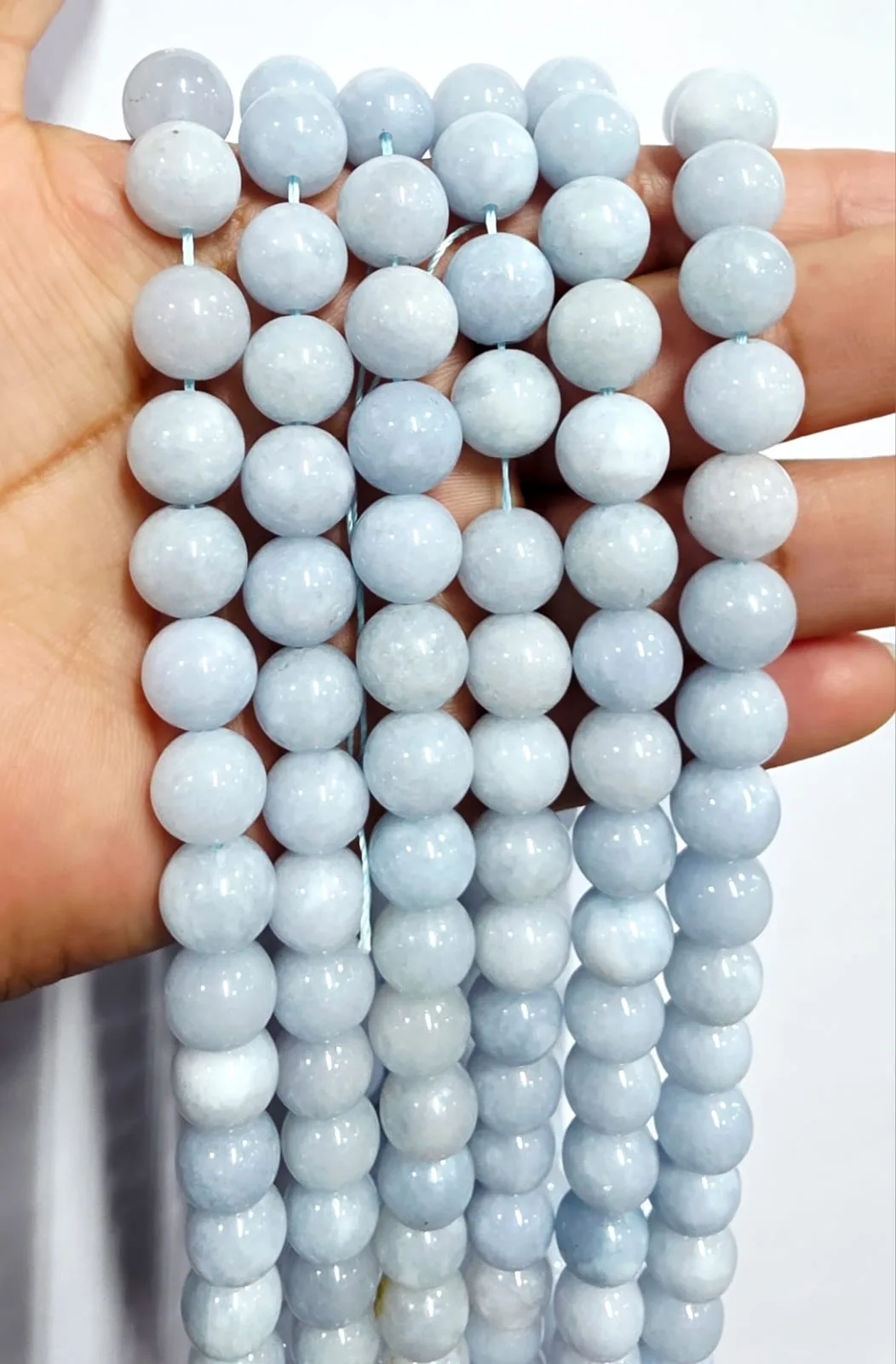 Tira de piedras de Agua Marina N°8