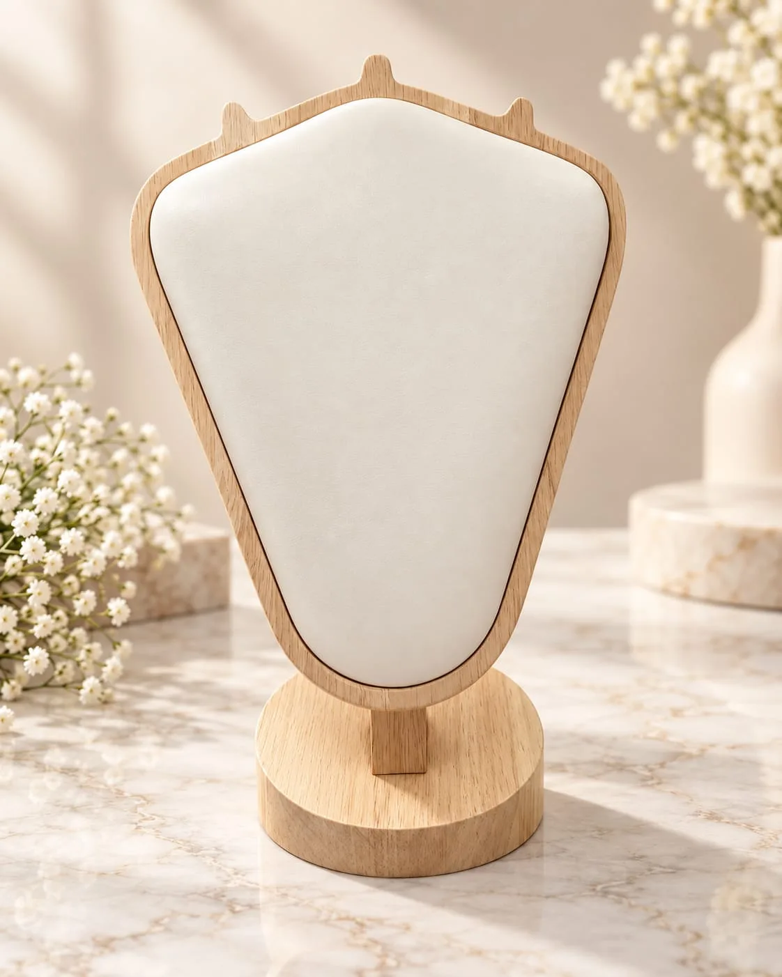 Busto Exhibidor de Cuerina para Collares (Blanco)