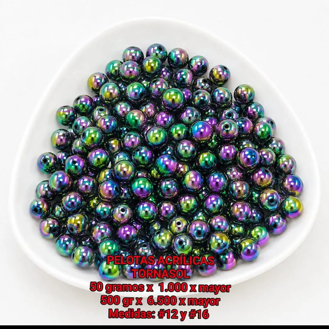 Pelotas Acrílicas Tornasol - Multicolor Jaspeado