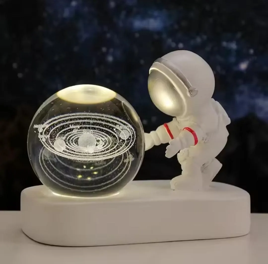 Lámpara de Cristal Astronauta Sistema Solar