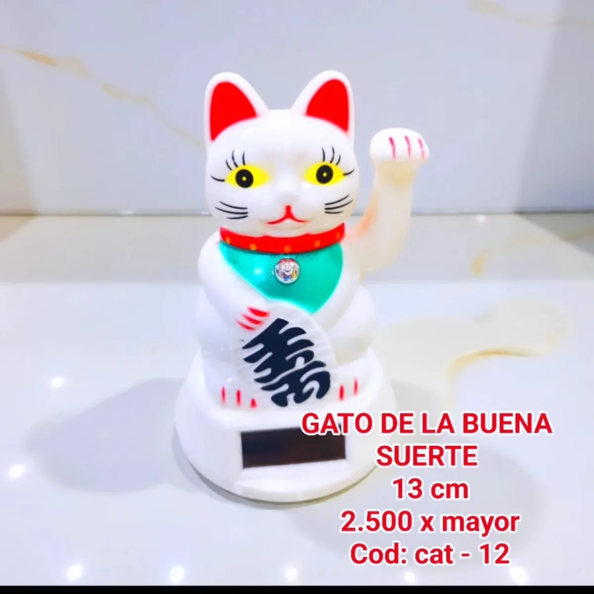 Estatua Gato de la Buena Suerte Blanco