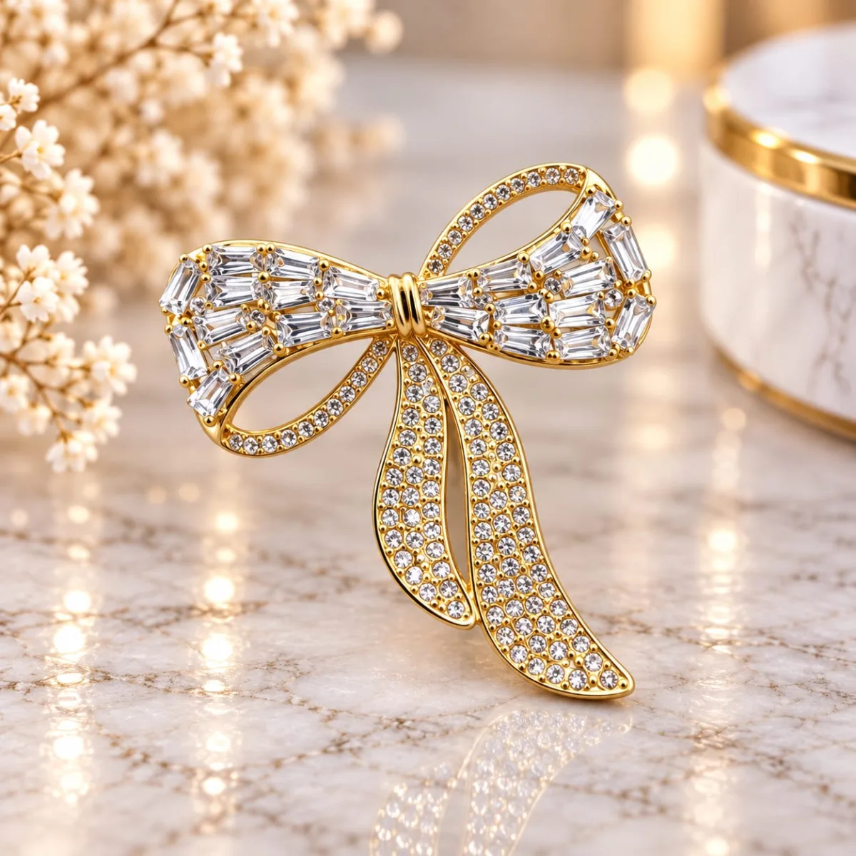 Prendedor de Moño con Strass