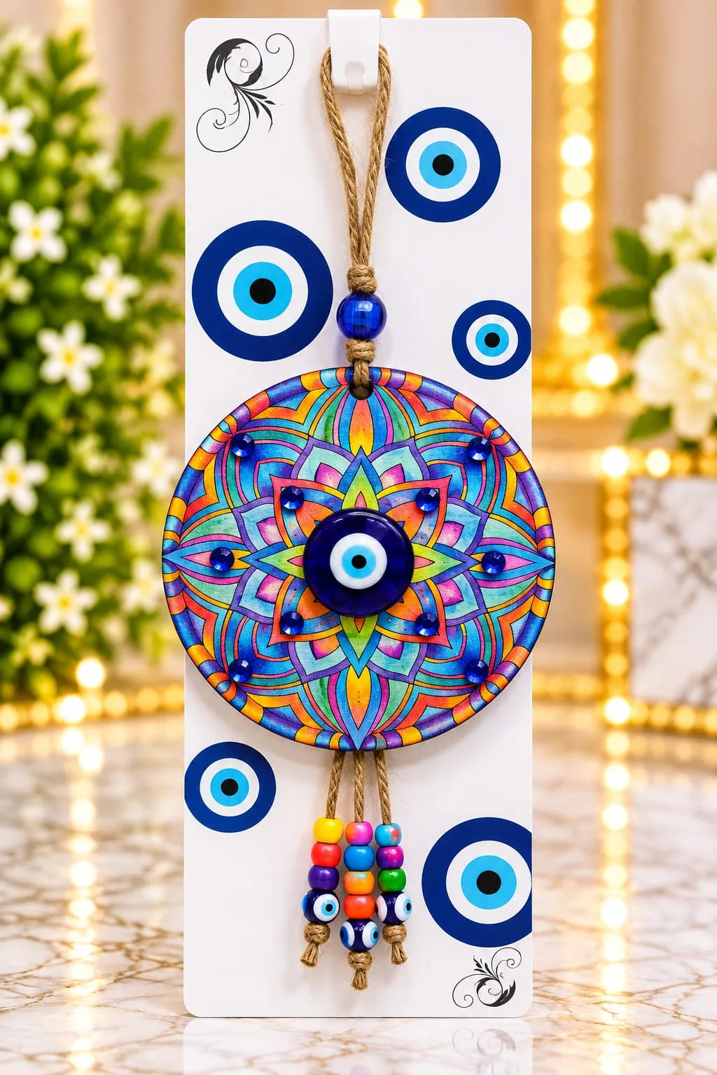 Colgante Mandala con Ojo Turco Multicolor