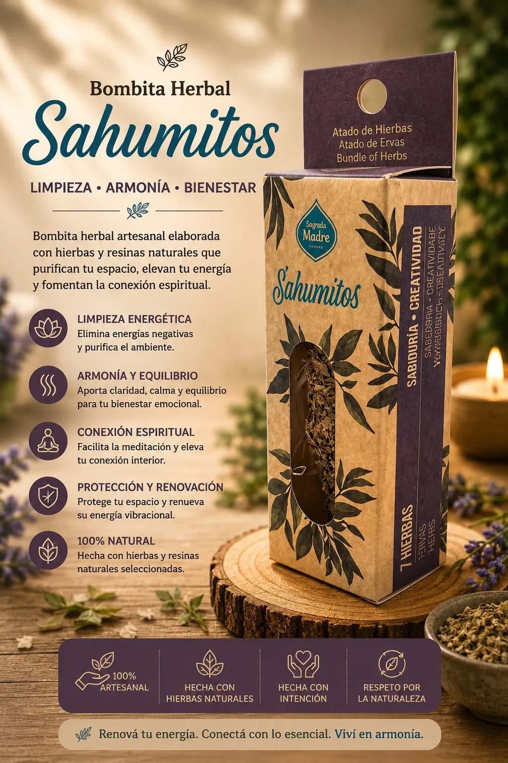 Sahumito - 7 Hierbas (Sabiduría-Creatividad)