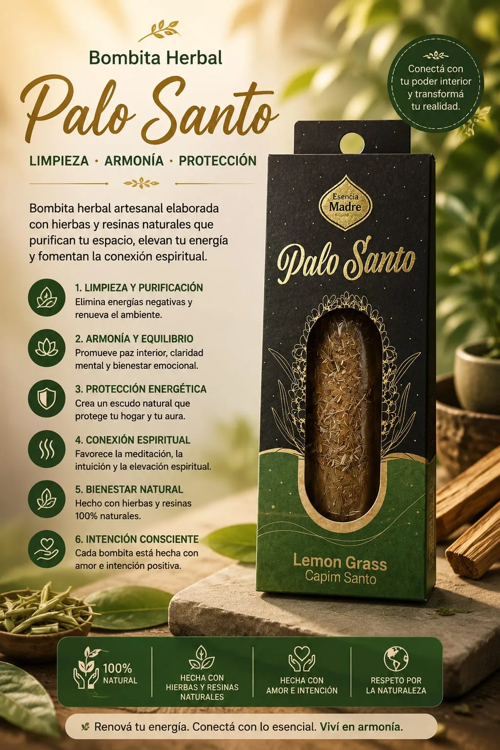 Sahumito - Palo Santo Lemon Grass / Capim Santo
