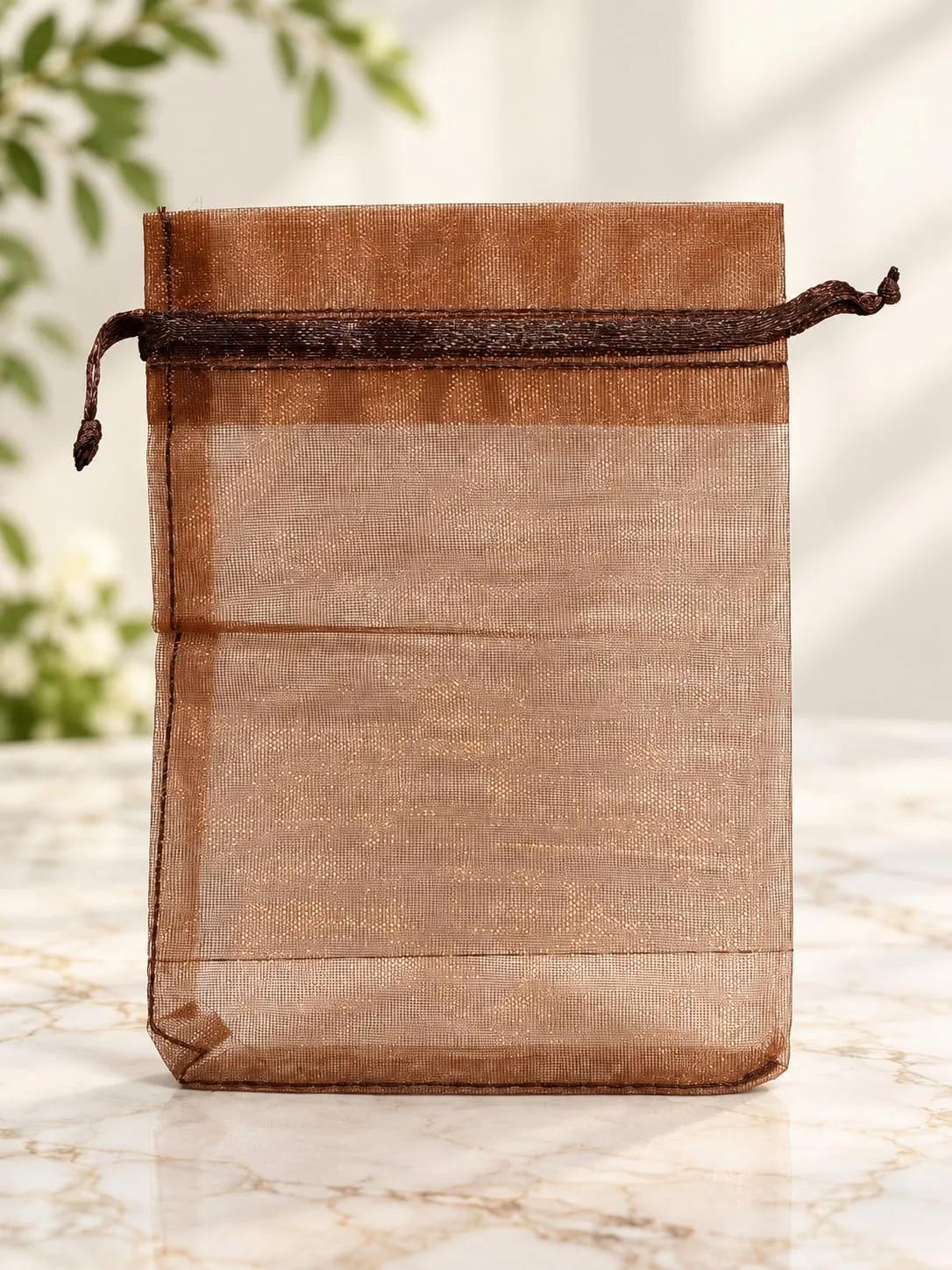 Bolsa de Organza Café 13x18 cm