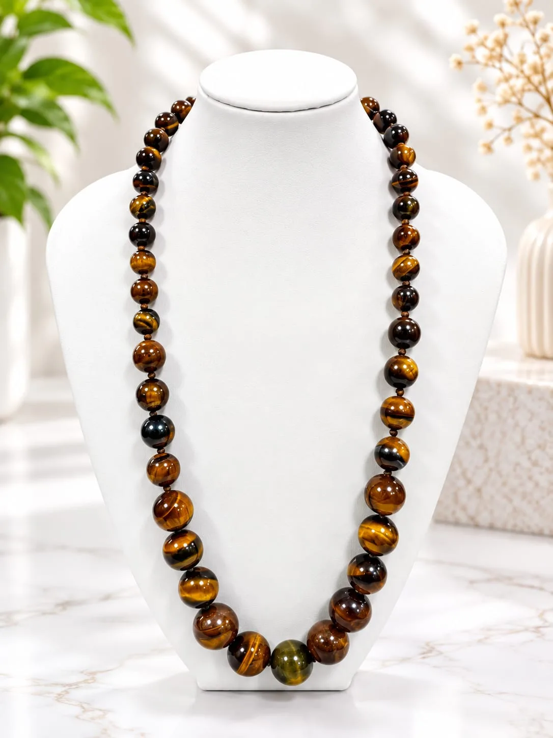 Collar de Cuarzo Natural – Ojo de Tigre
