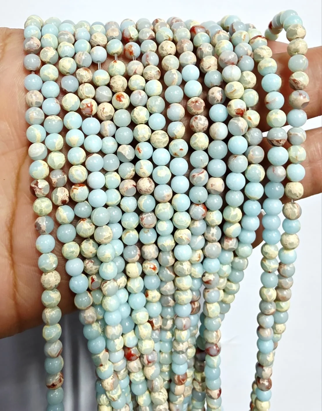 Cuentas de Piedra Jaspe Aqua Terra 4mm