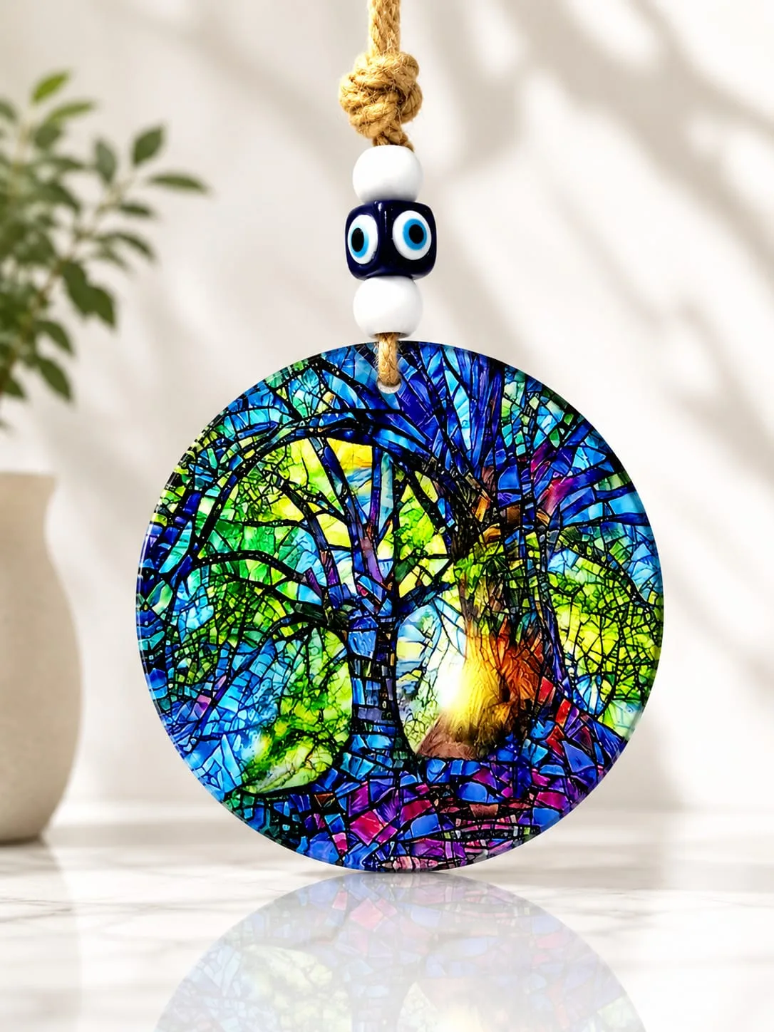 Colgante Ojo Turco - Árbol de la Vida Vitral