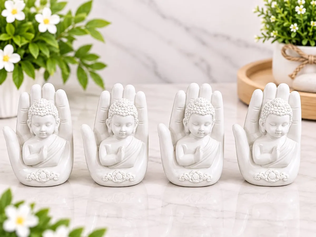 Figura de Buda en Mano Blanca