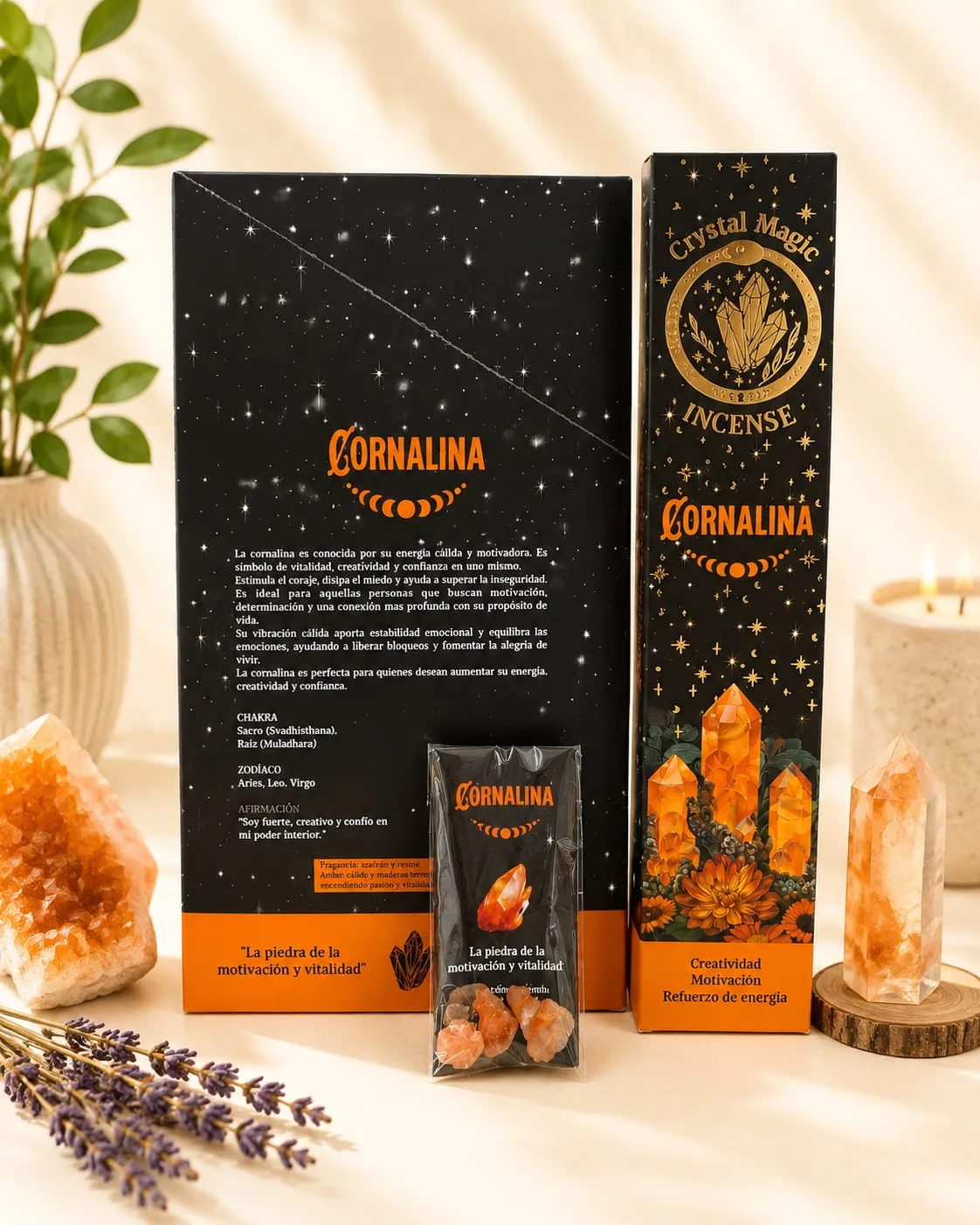 Incienso con Cristal Cornalina