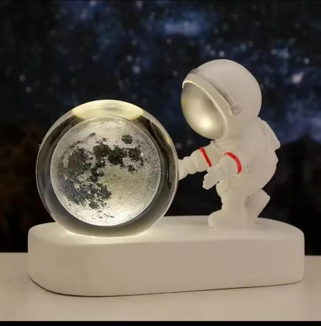 Lámpara de Cristal Astronauta Luna