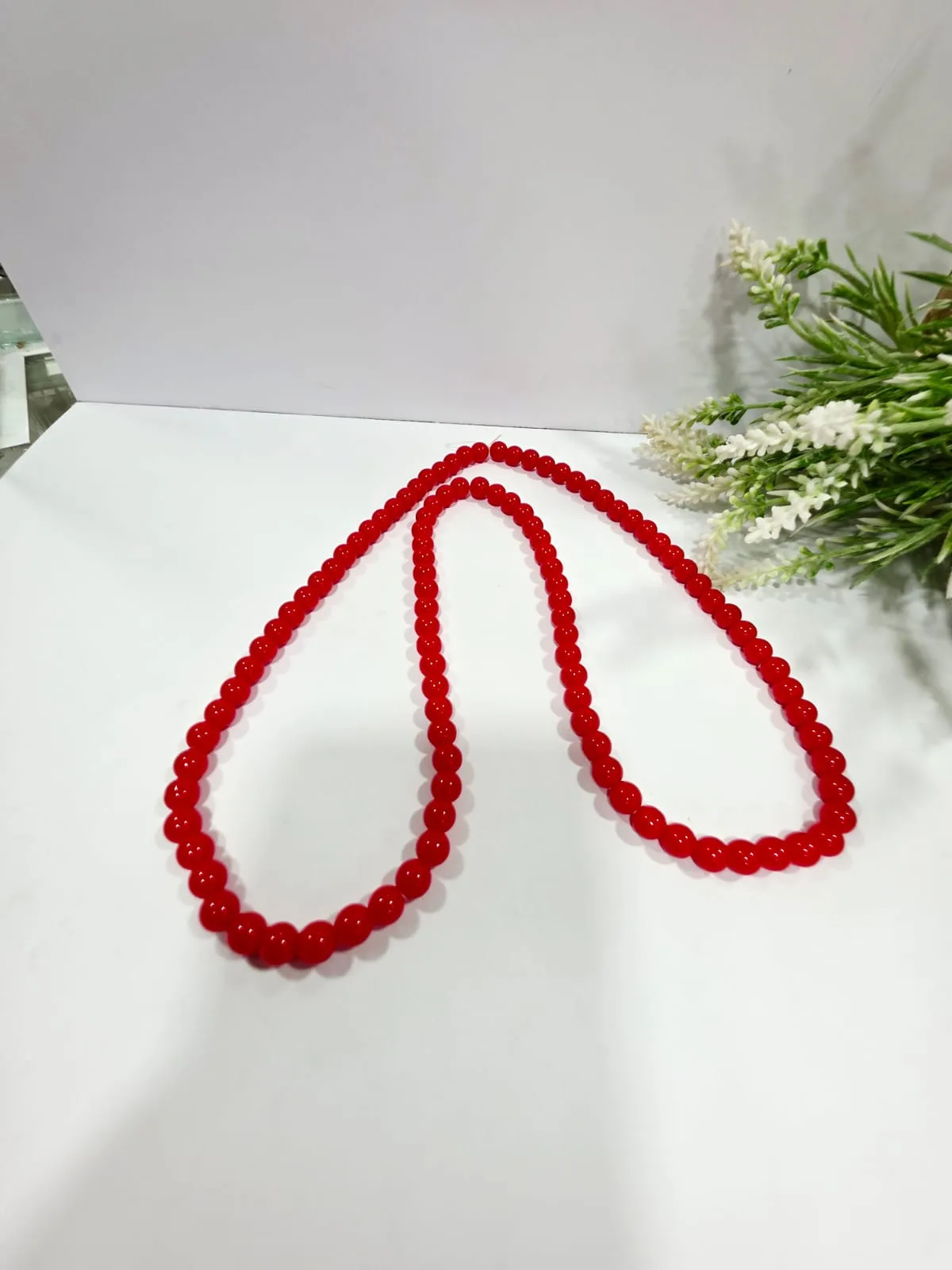 Cuentas de Vidrio Liso Rojo 6mm