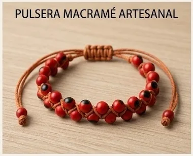 Pack 12 Pulsera de Semilla Huairuro Tejido Macramé