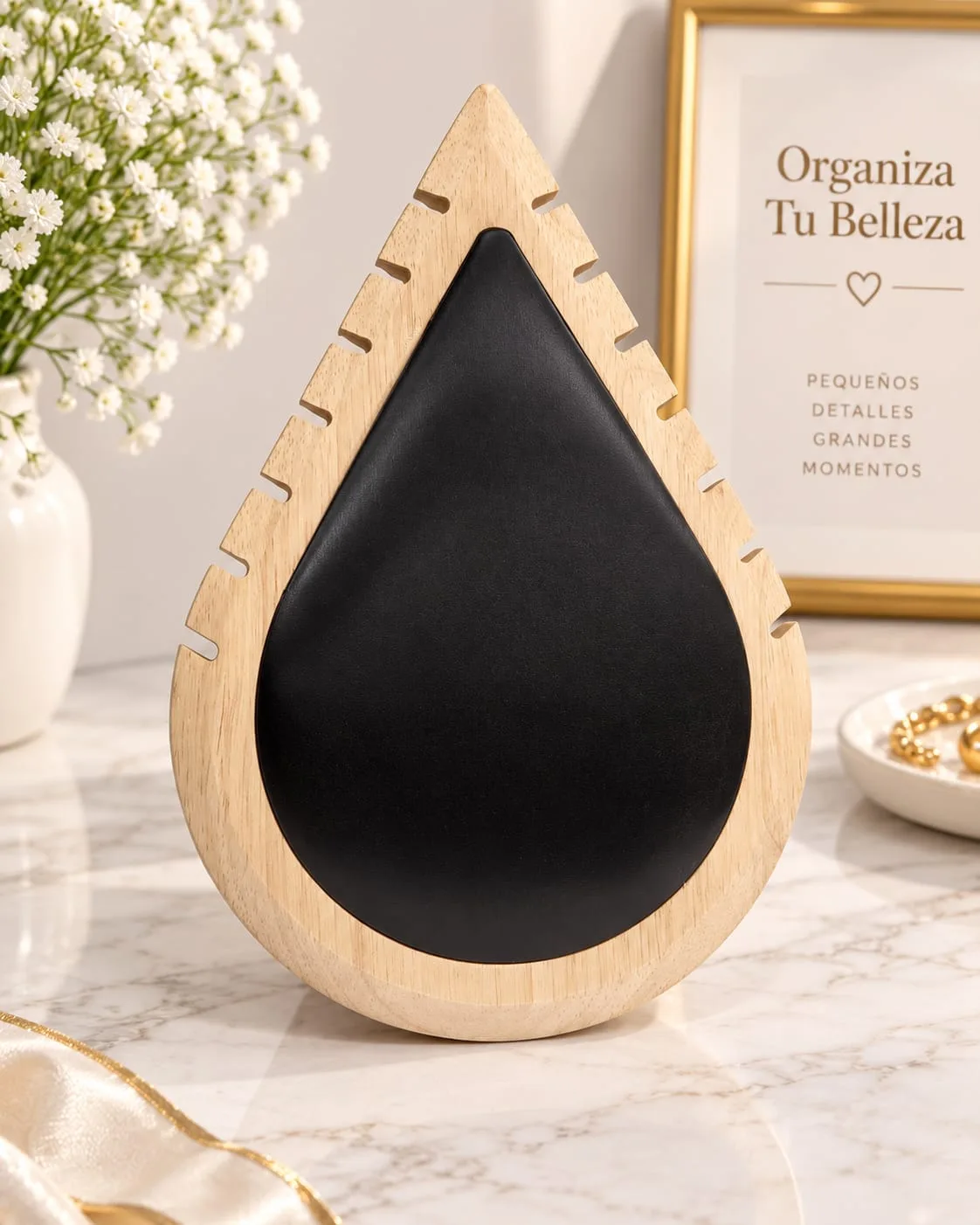 Exhibidor de Joyas de Cuerina Gota (Negro)