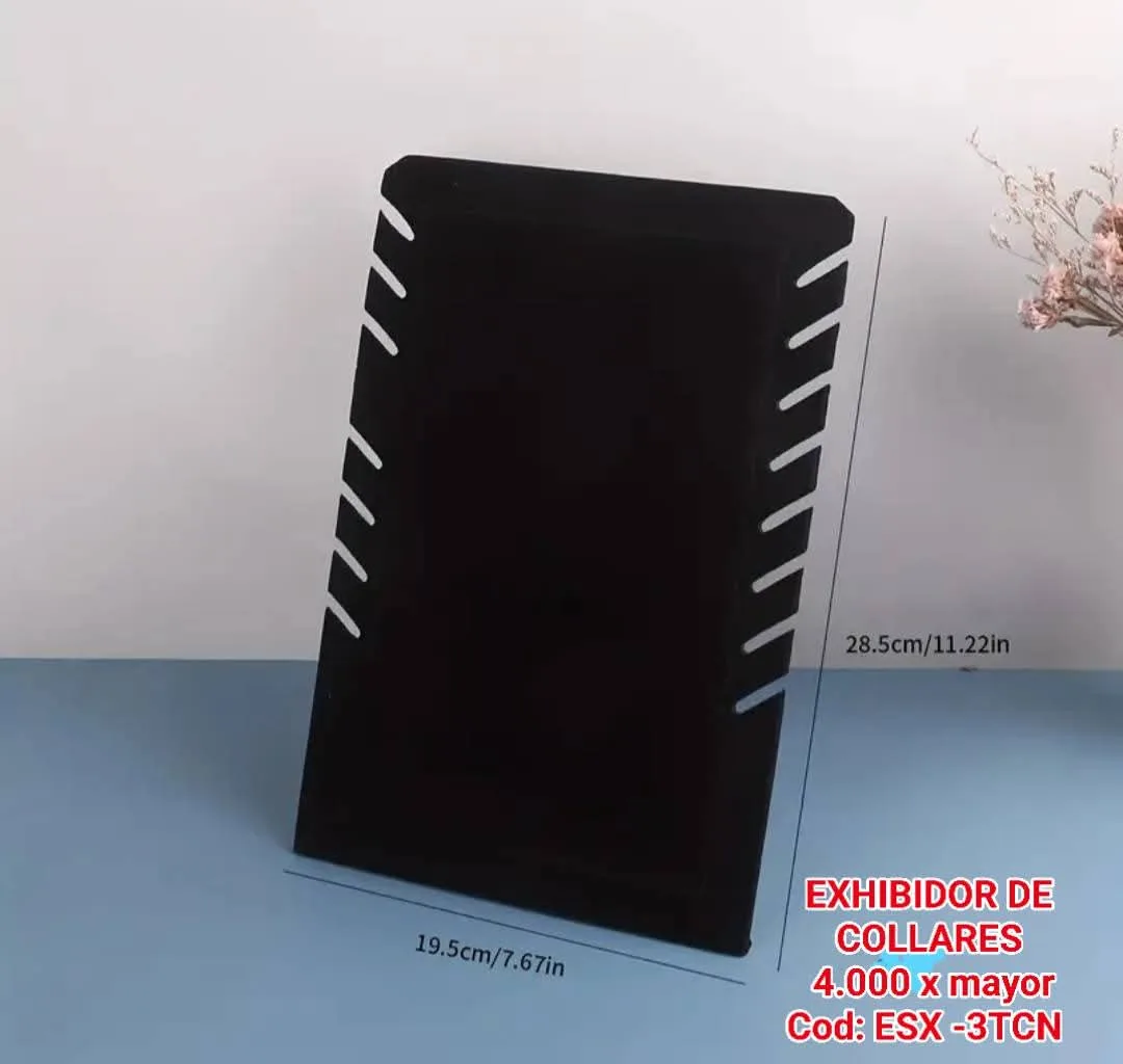 Tablero Exhibidor de Cadenas y Collares (Negro)