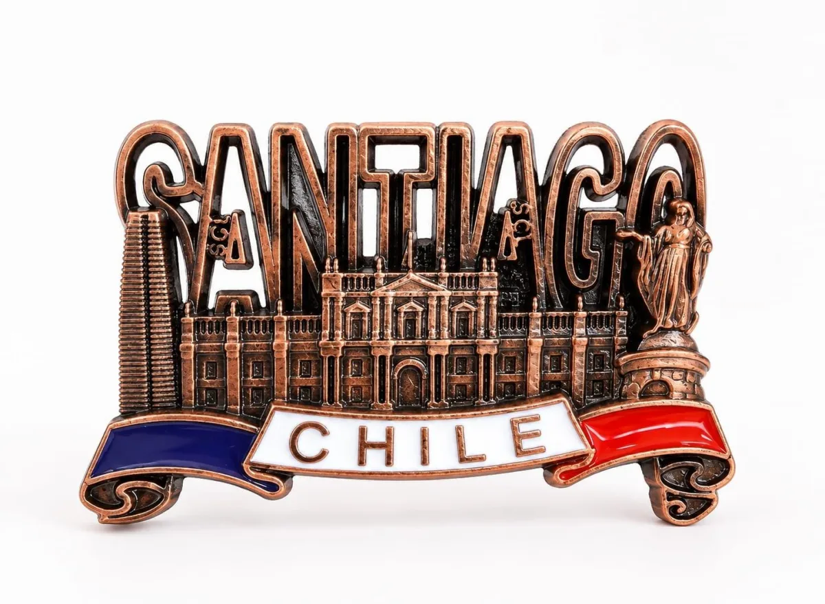 Souvenir Chile - Imán Letras Santiago con Monumentos