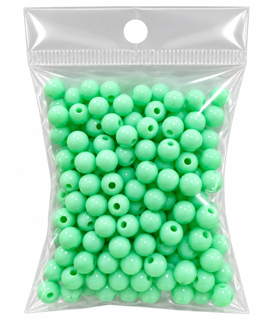 Cuentas Acrílicas Redondas Opacas 6mm Verde Menta