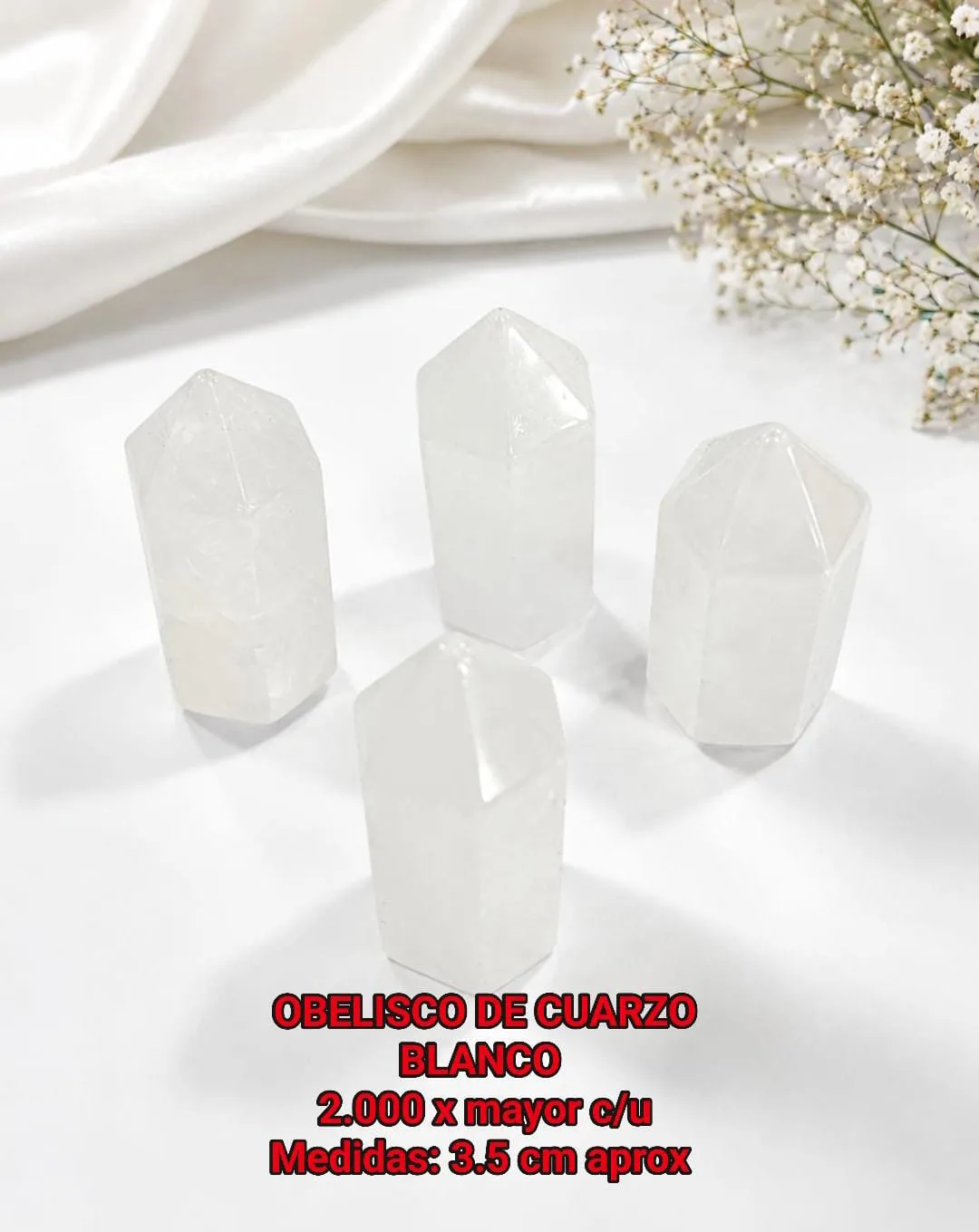 Obelisco de Cuarzo Blanco