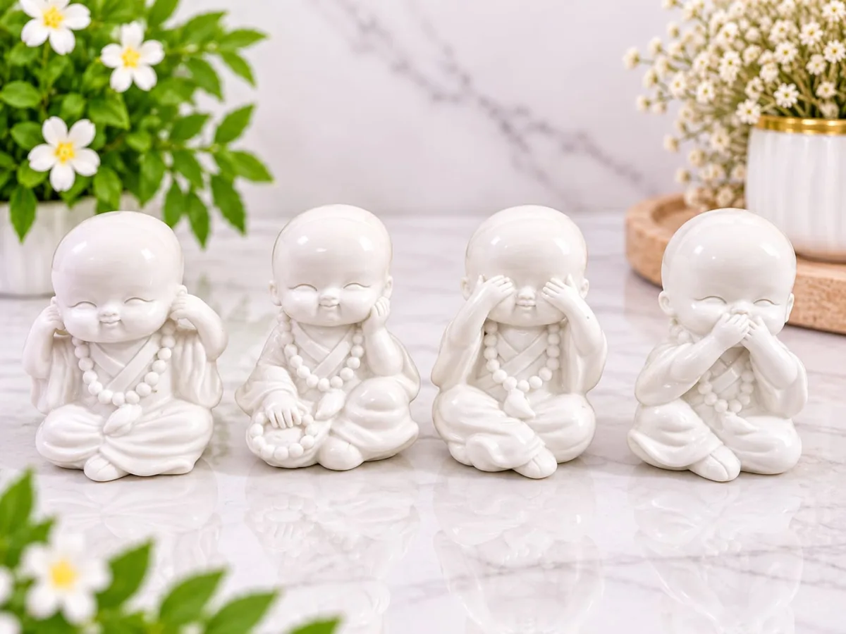 Figura de Monje Niño Blanco