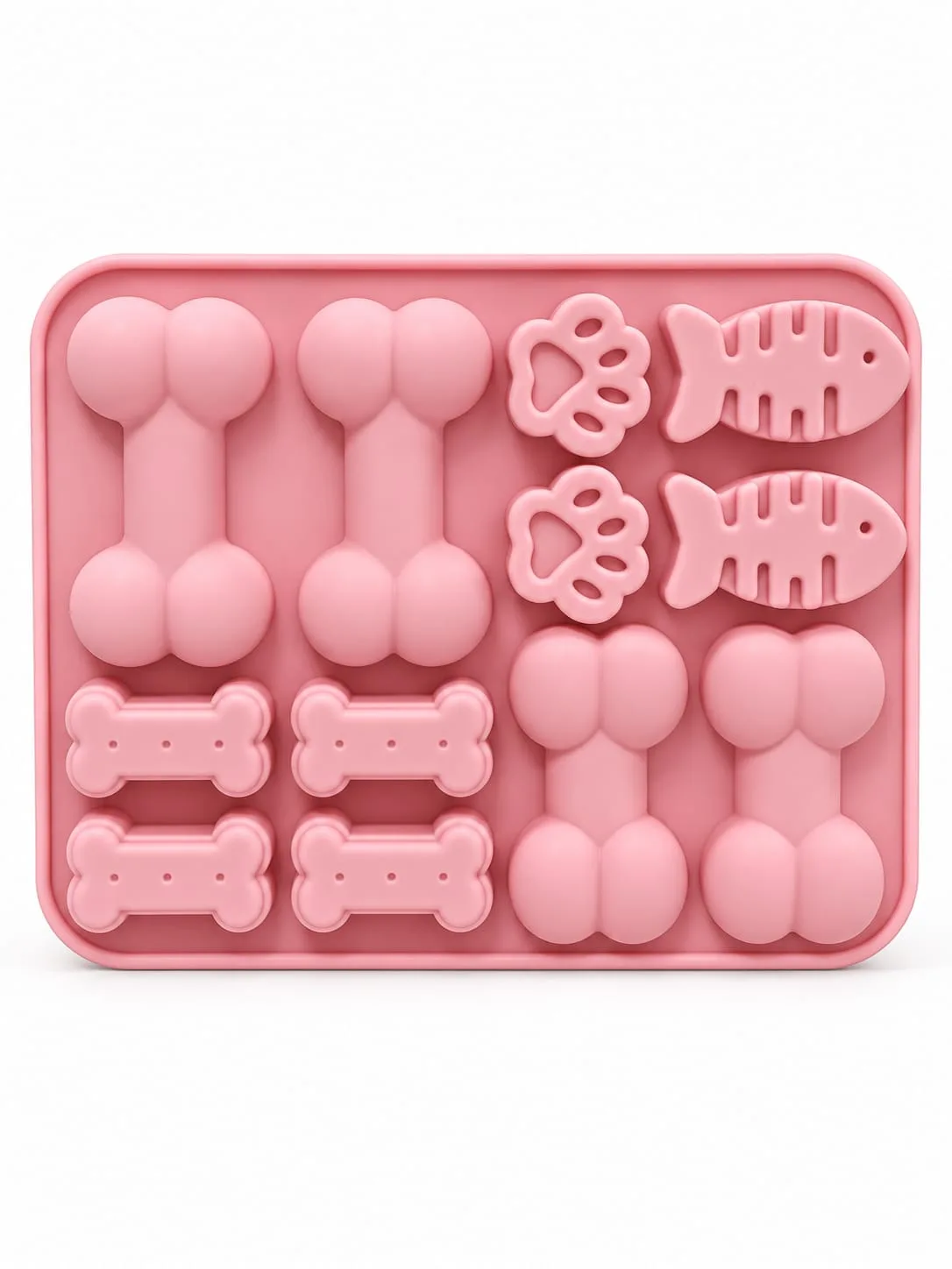Molde de Silicona para Resina Rosado Huesos y Pescado