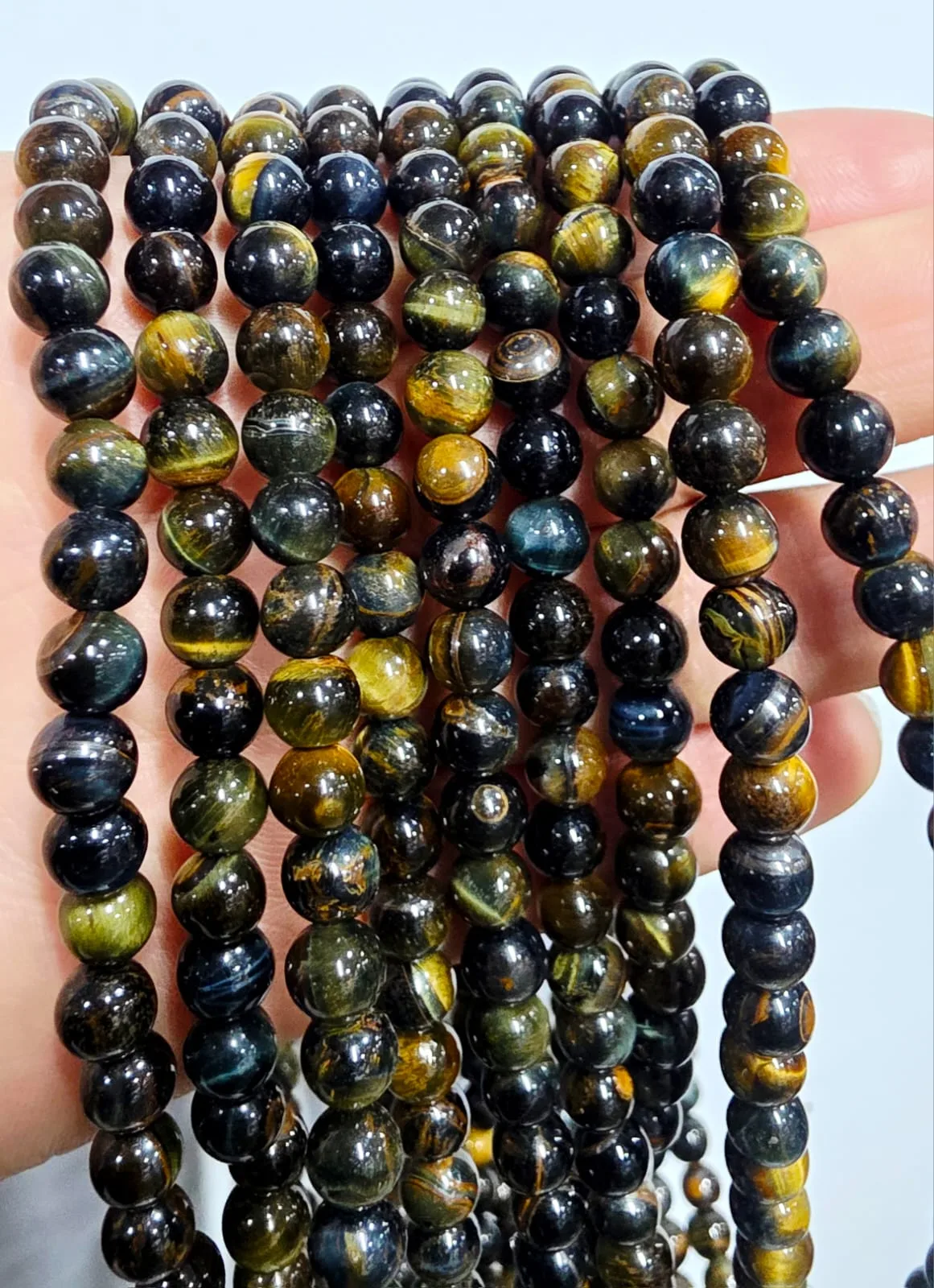 Tira de piedras de Ojo de Halcón N°6