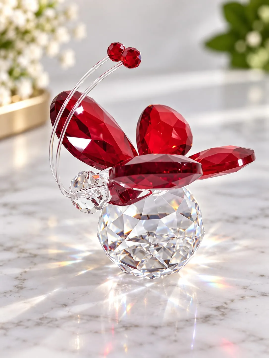 Figura de Cristal de Mariposa (Rojo)