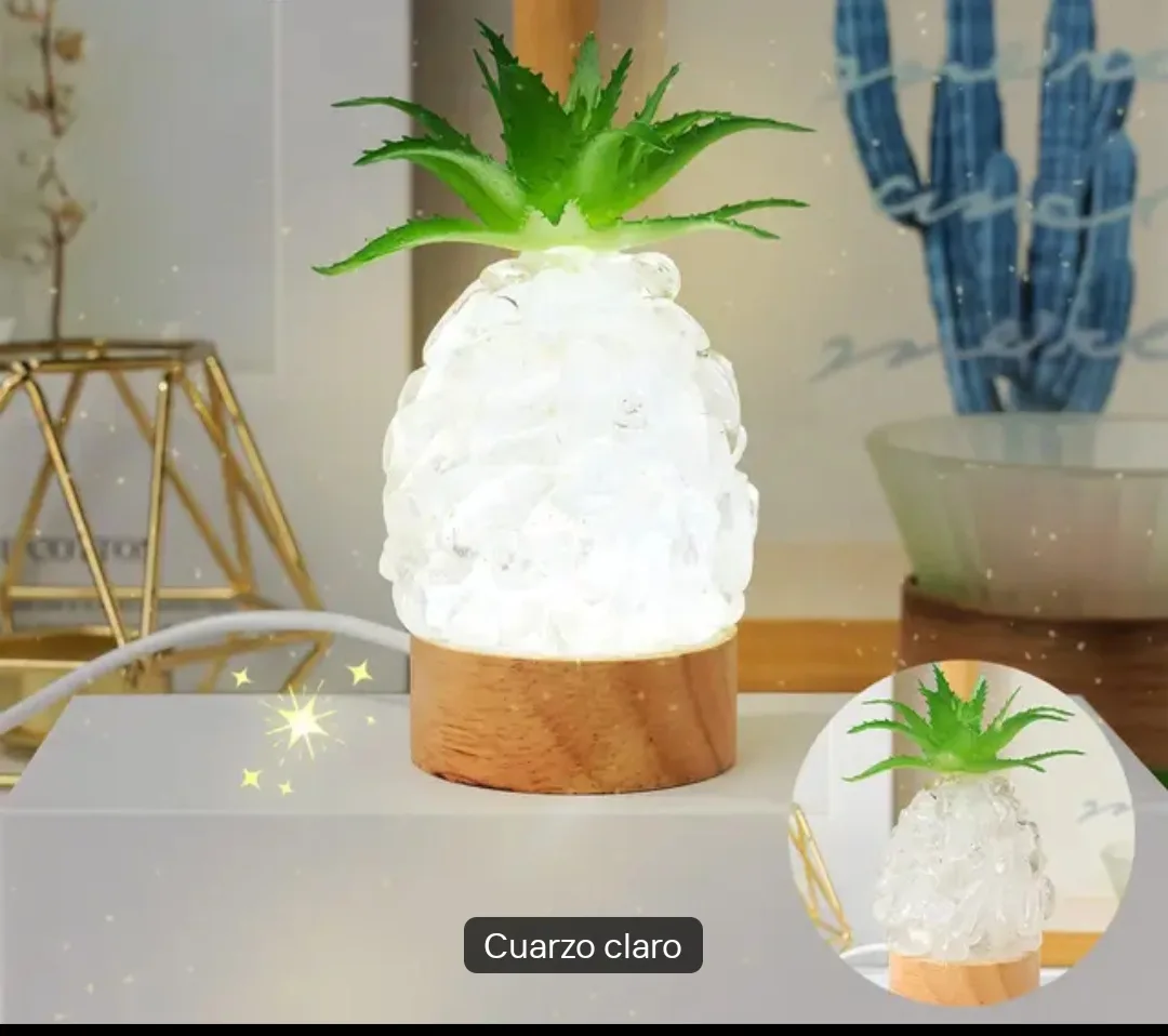 Lámpara de Piña de Cuarzo Cristal