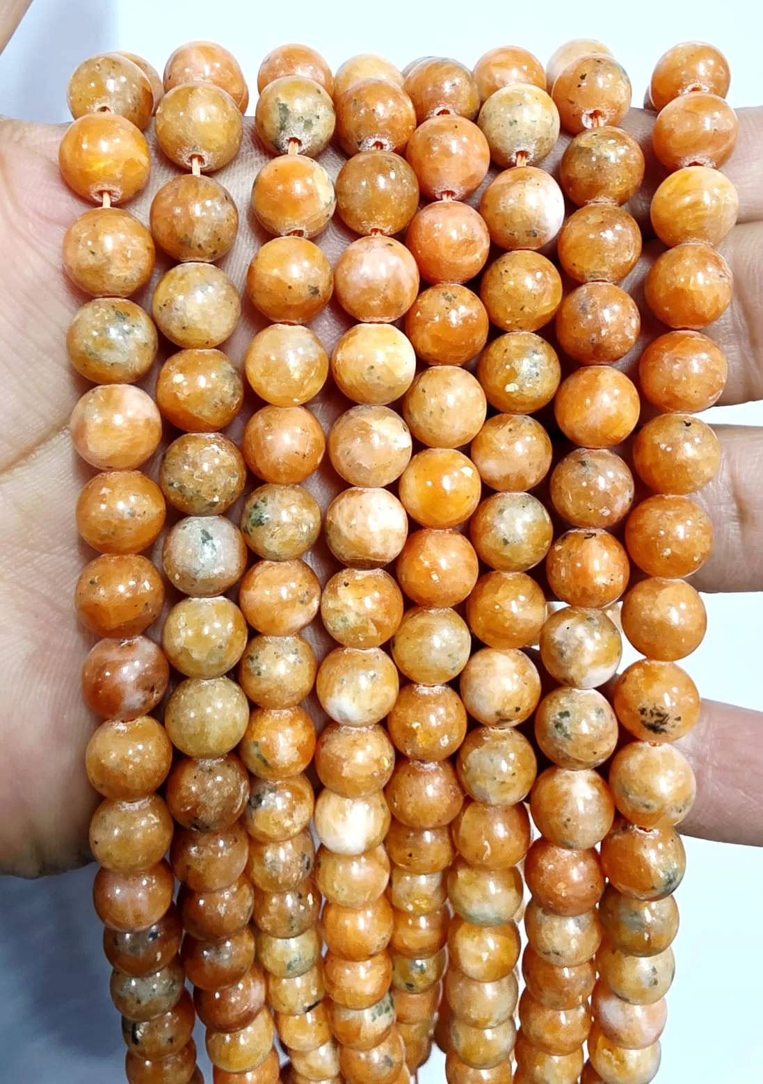 Tira de piedras de Calcita Naranja N°8