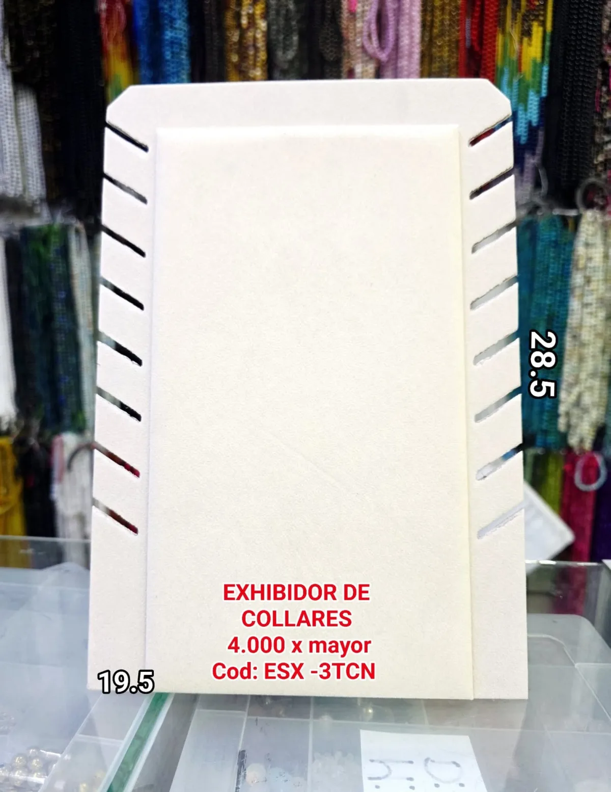 Tablero Exhibidor de Cadenas y Collares (Blanco)