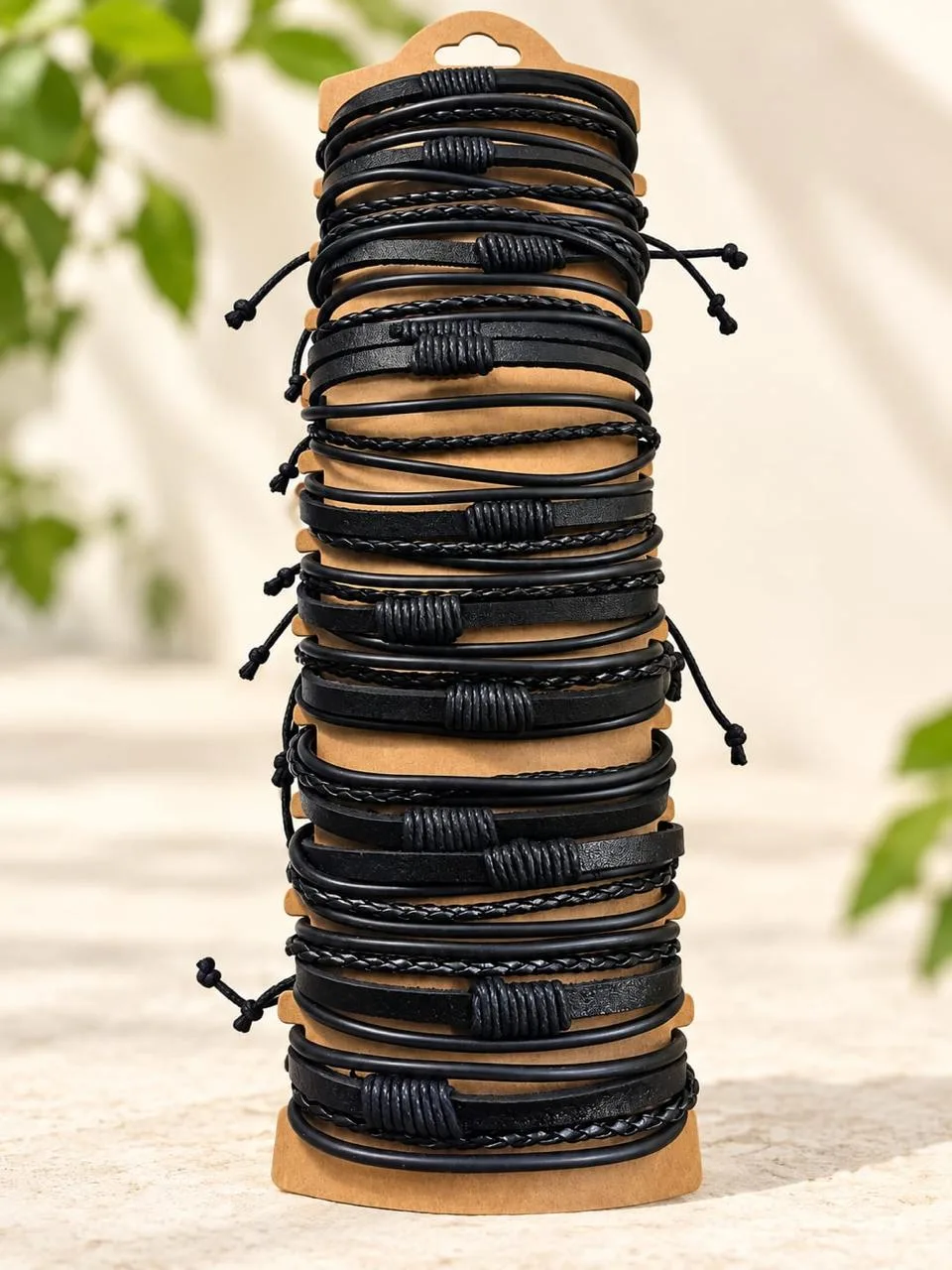 Set de 12 Pulseras de Cuerina Ajustables Anudadas