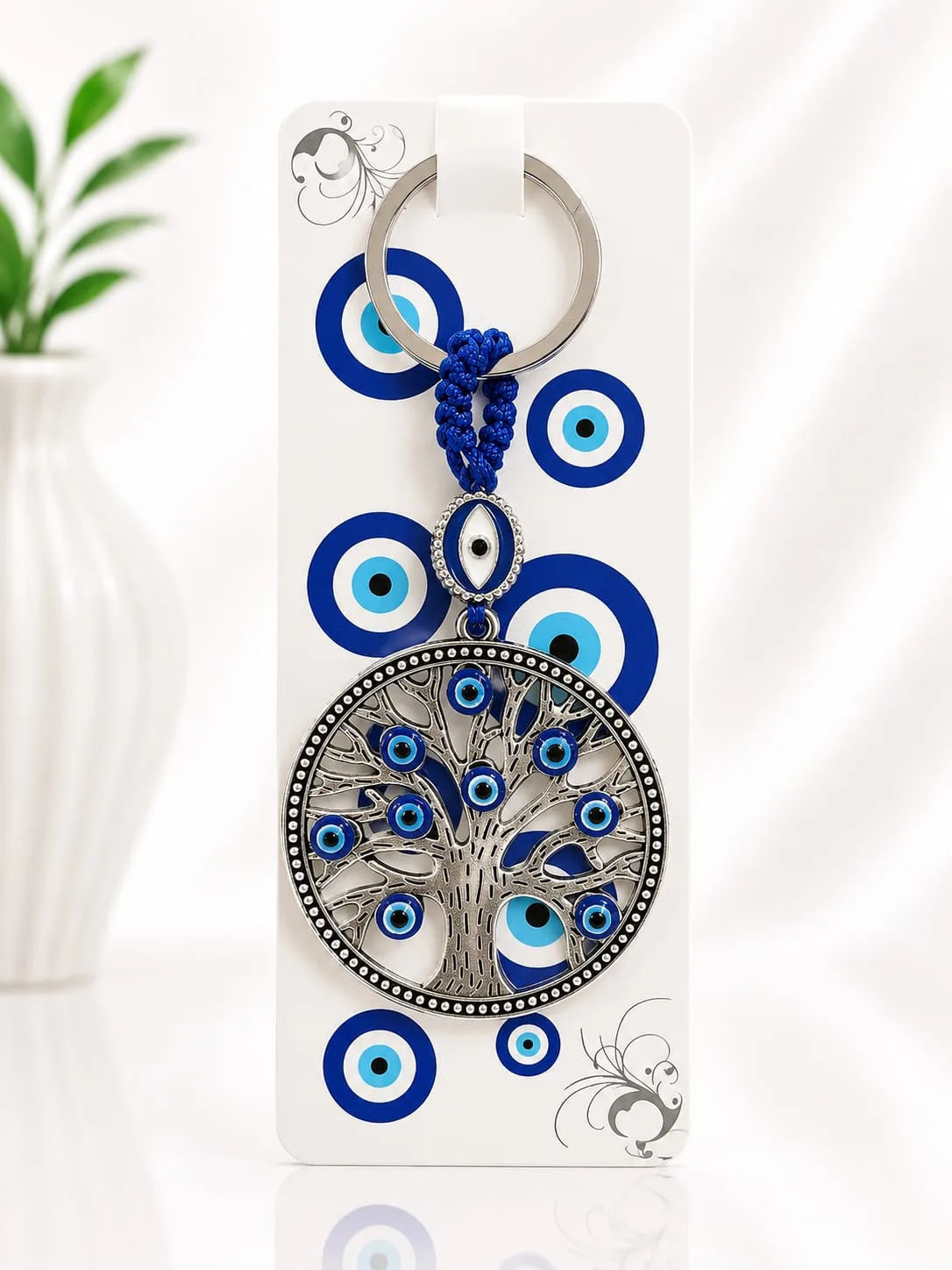 Llavero de Árbol de la Vida con Múltiples Ojos Turcos