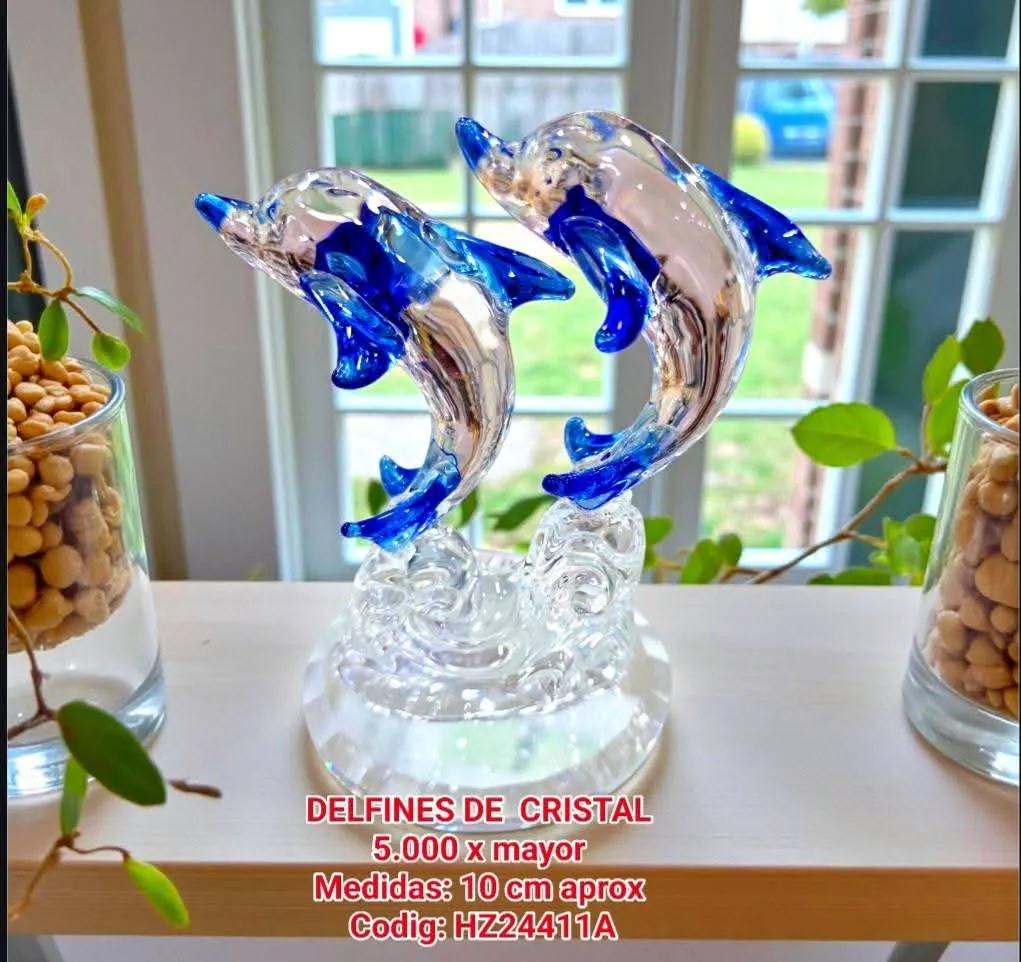 Delfines de Cristal - detalles azules