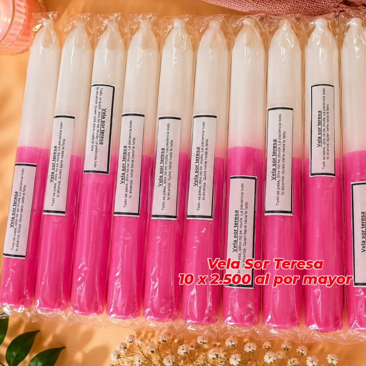 Pack 10 Velas Sor Teresa