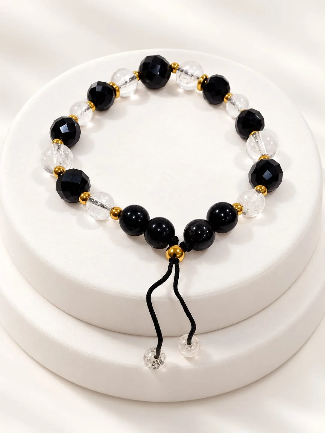 Pulsera de Cuarzo Cristal con Cristal y Acero 8 mm