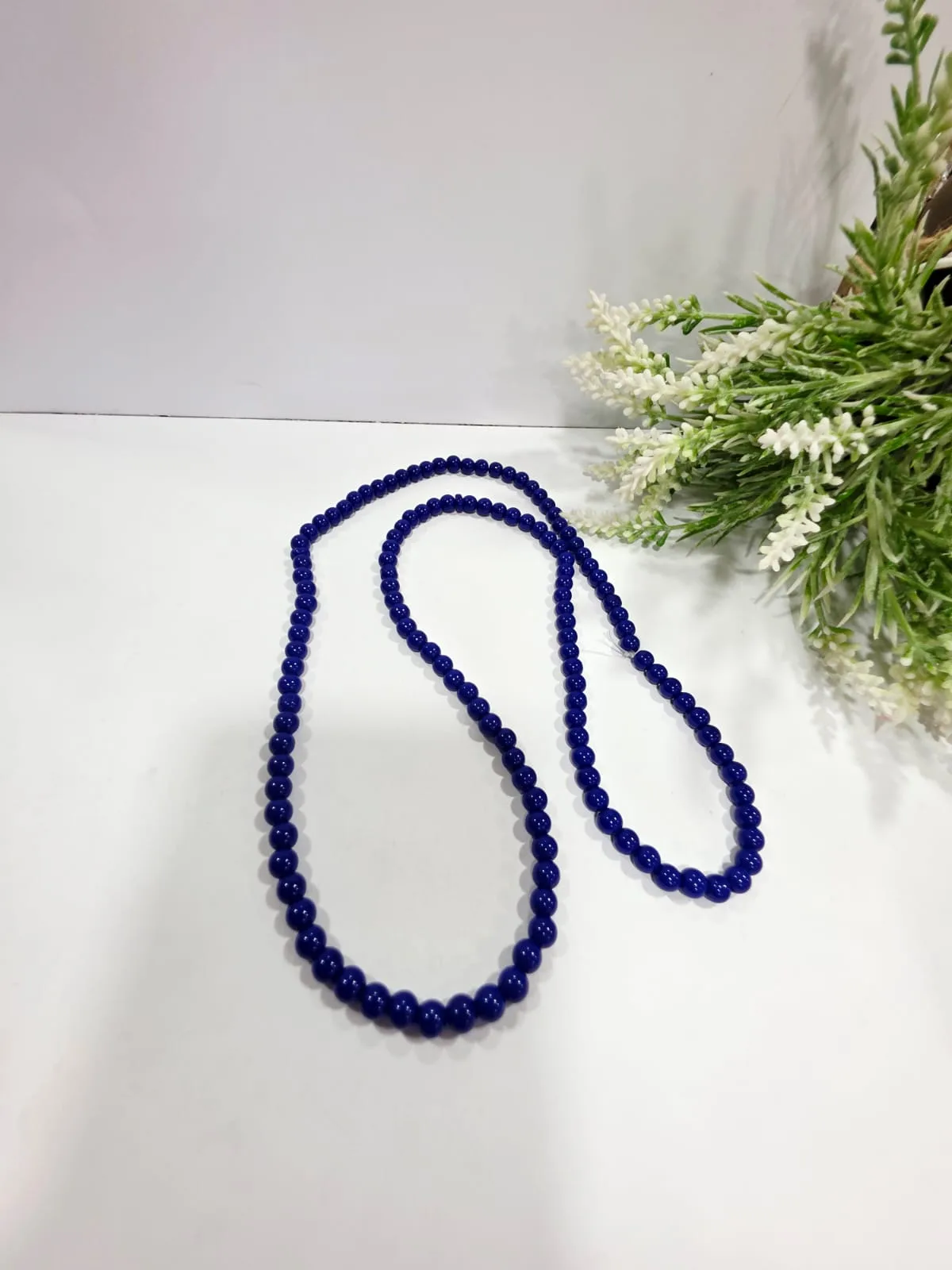 Cuentas de Perlas de Vidrio Azul Marino 6mm