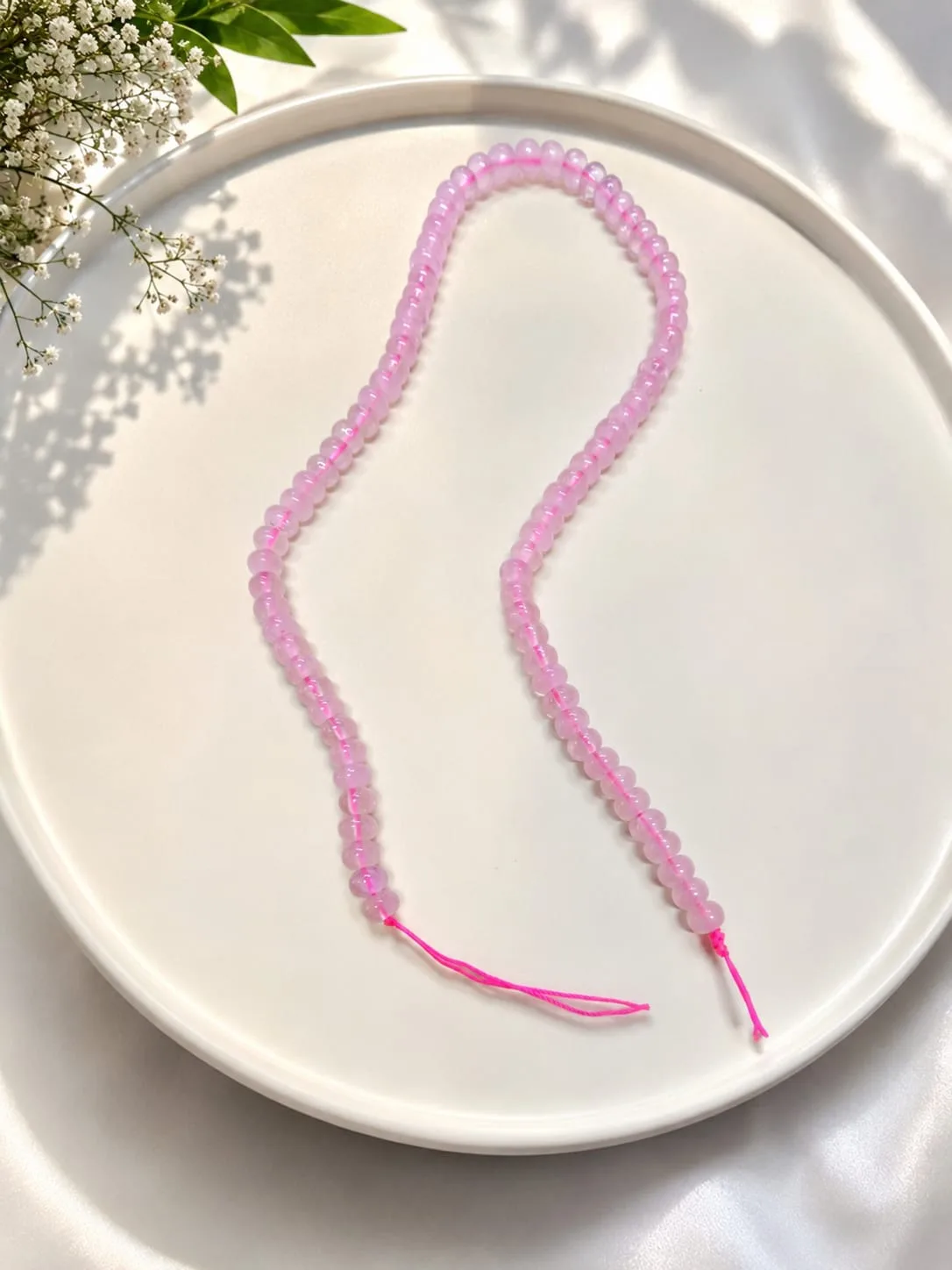 Cuentas de Cuarzo Rosa para Bisutería 6mm