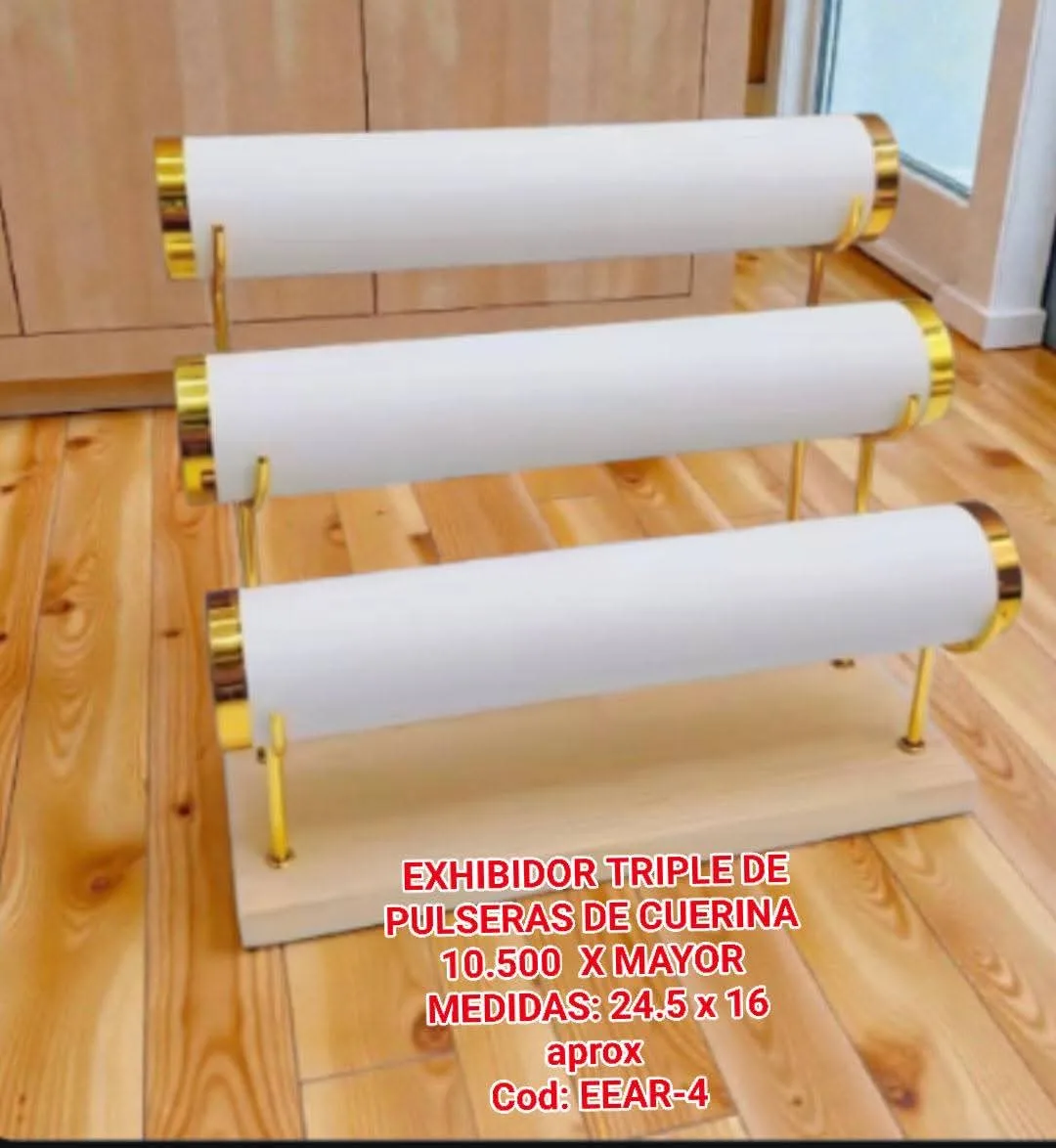Exhibidor de Pulseras Triple (Blanco)