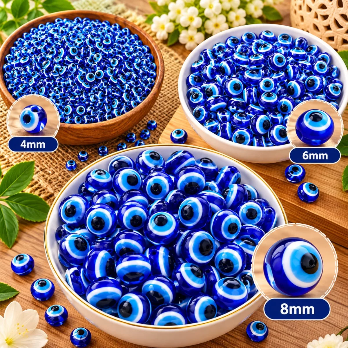 Ojo Turco Redondo Azul 4 mm