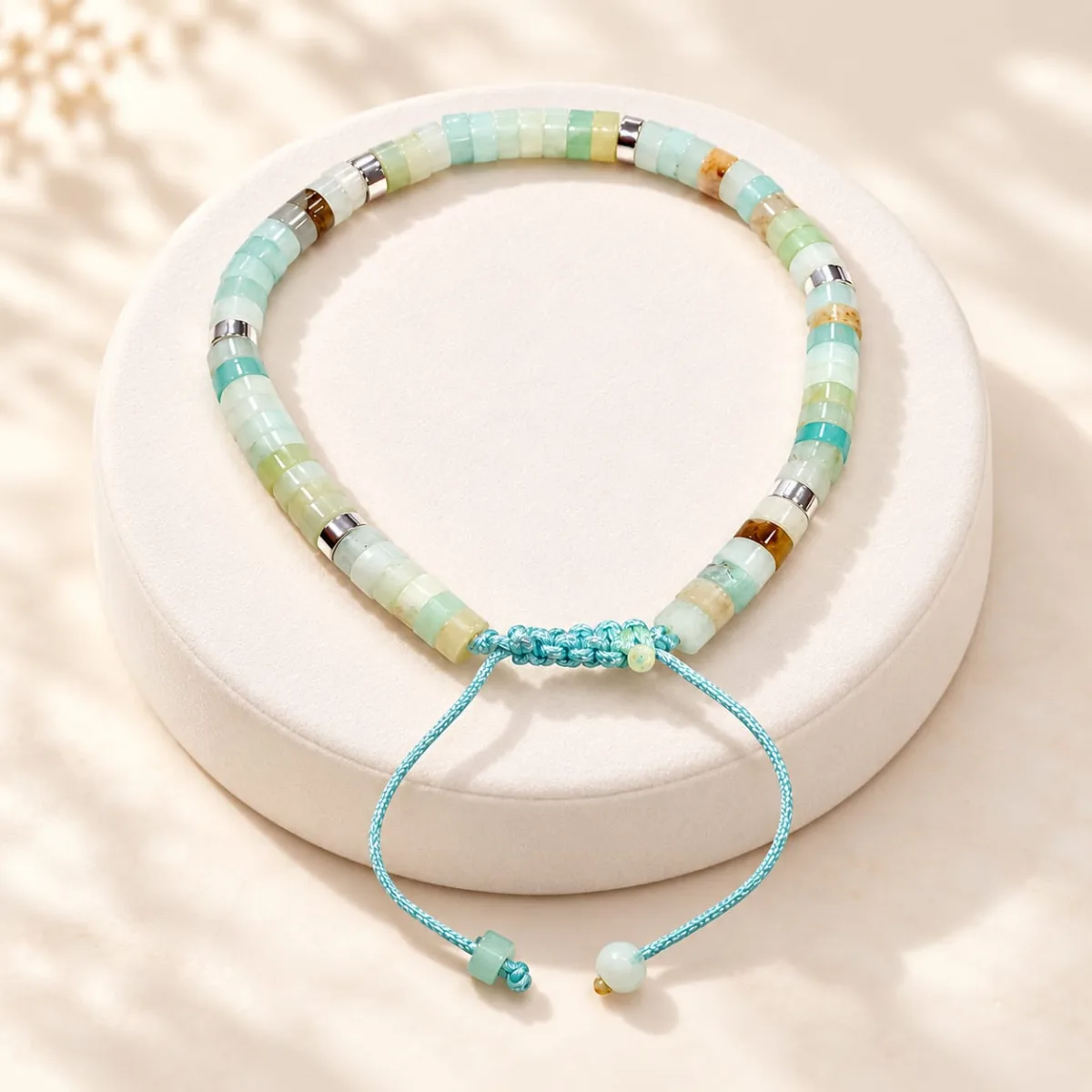 Pulsera de Disco Amazonita 4 mm
