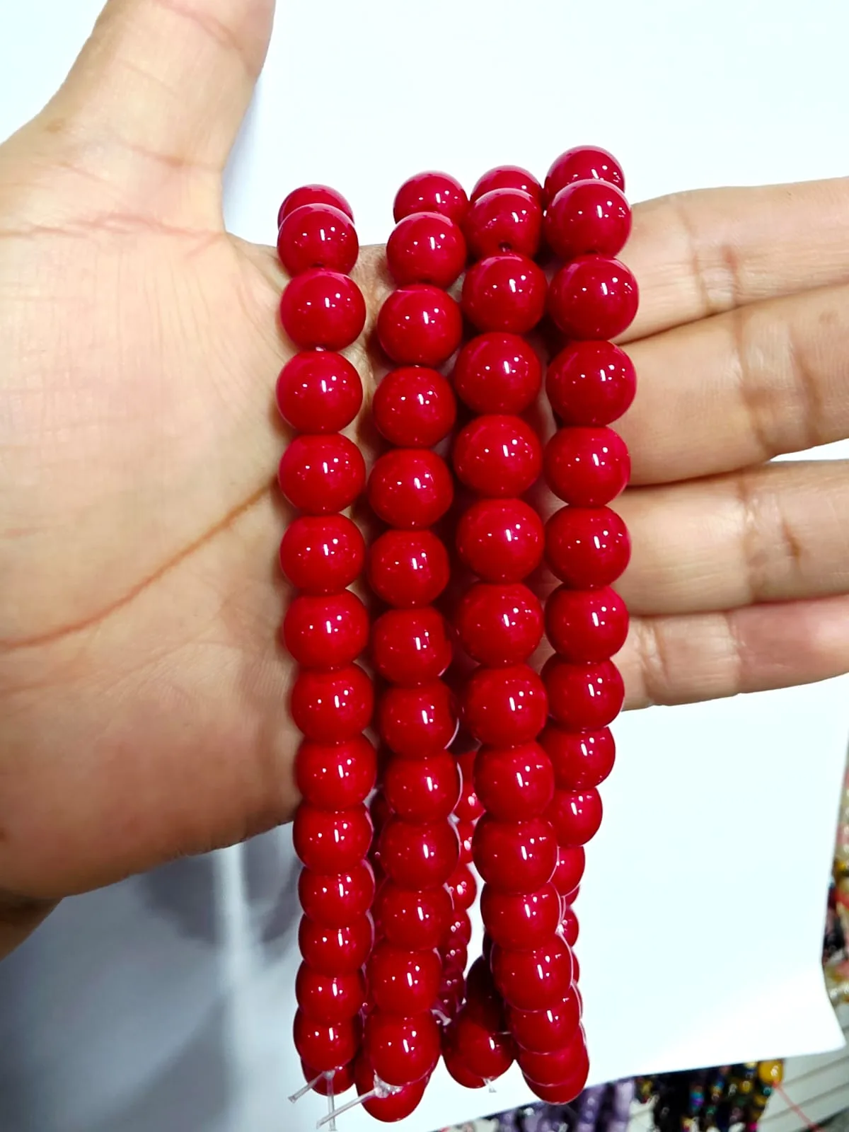 Cuentas de Piedra Jade Rojo 10MM