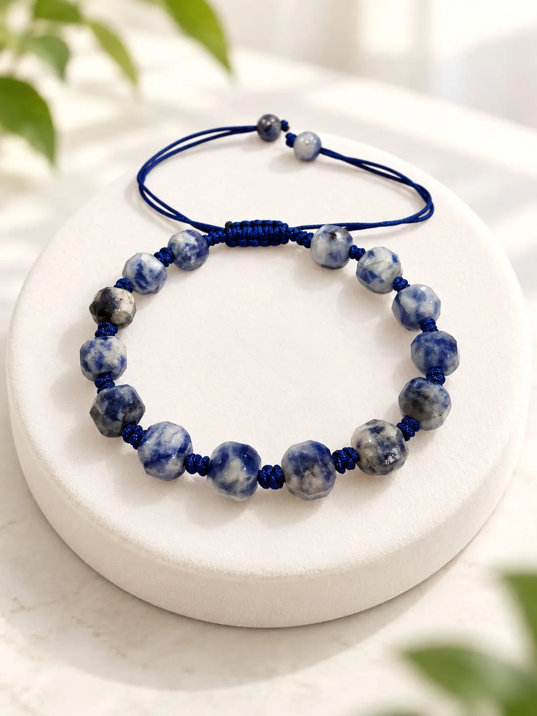 Pulsera Facetada Ajustable Sodalita