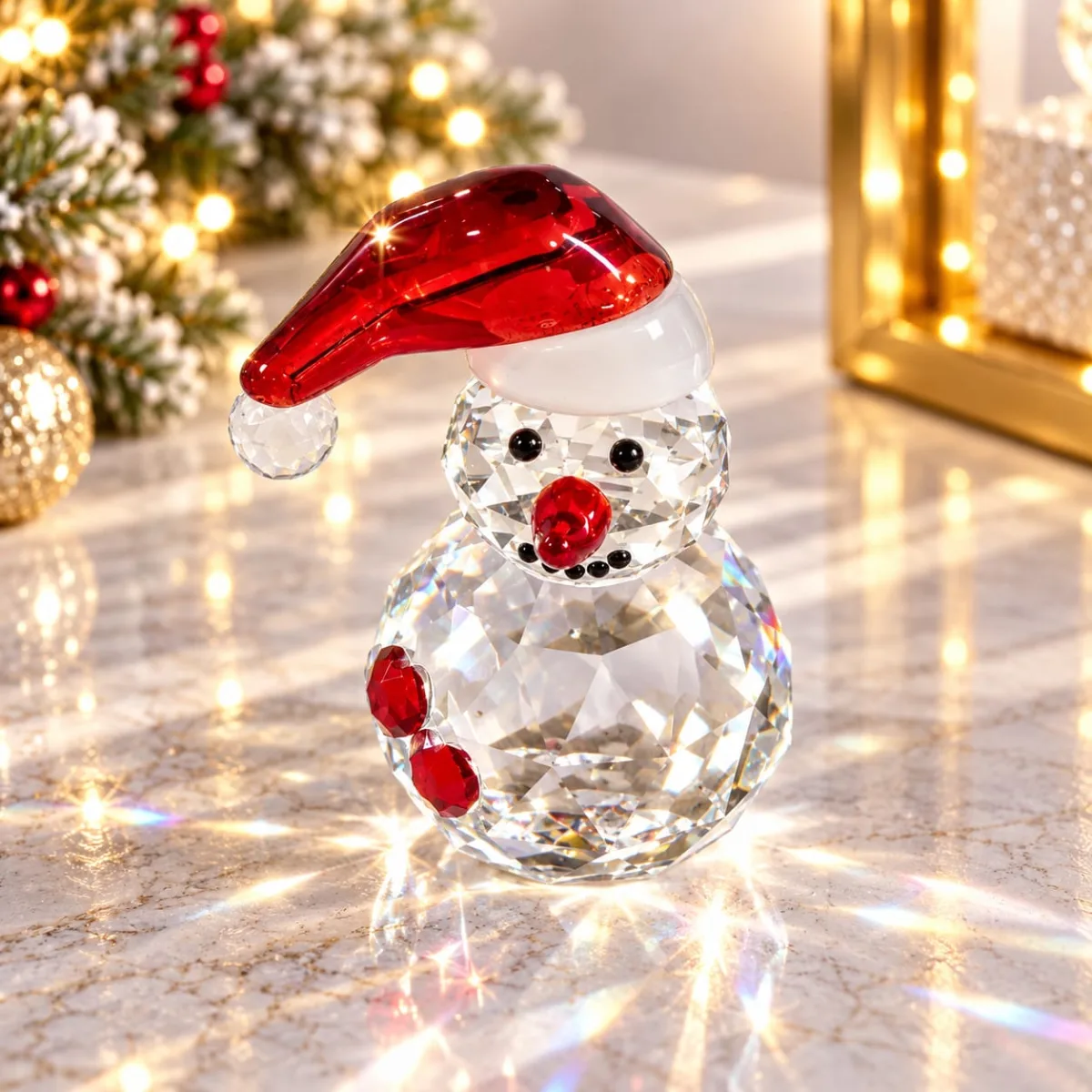 Figura de Cristal de Hombre de Nieve