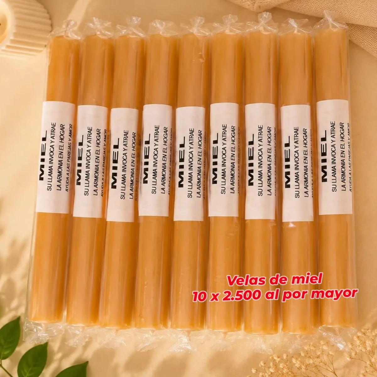 Pack 10 Velas de Miel
